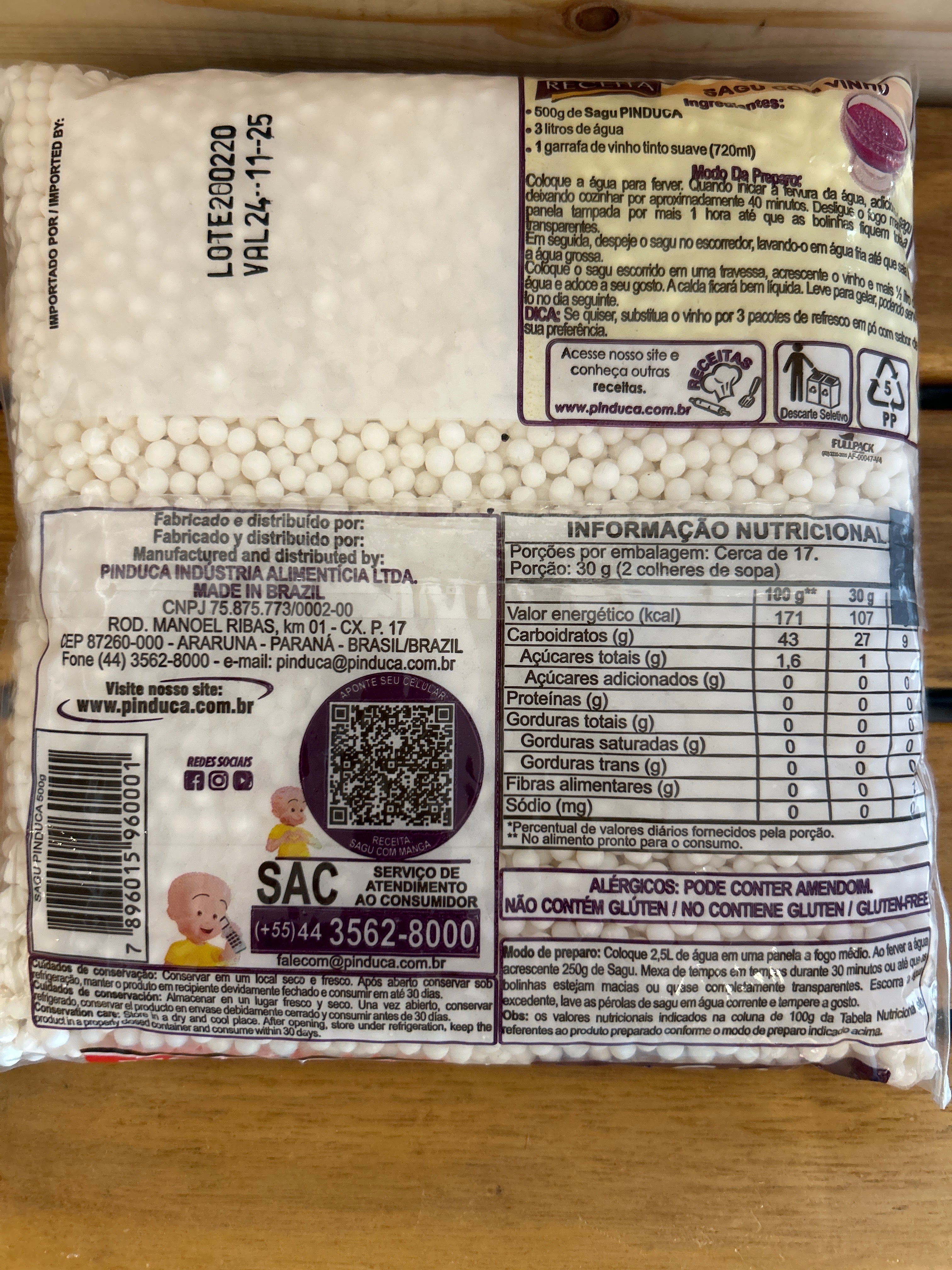 Tapioca Pearls (Sagu) - PINDUCA - 500g