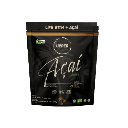 Pulpe d'Açai pure Bio - Produit surgelé (Polpa de Açaí Puro) Bio- Congelado 4x100g (400g) - UPPER