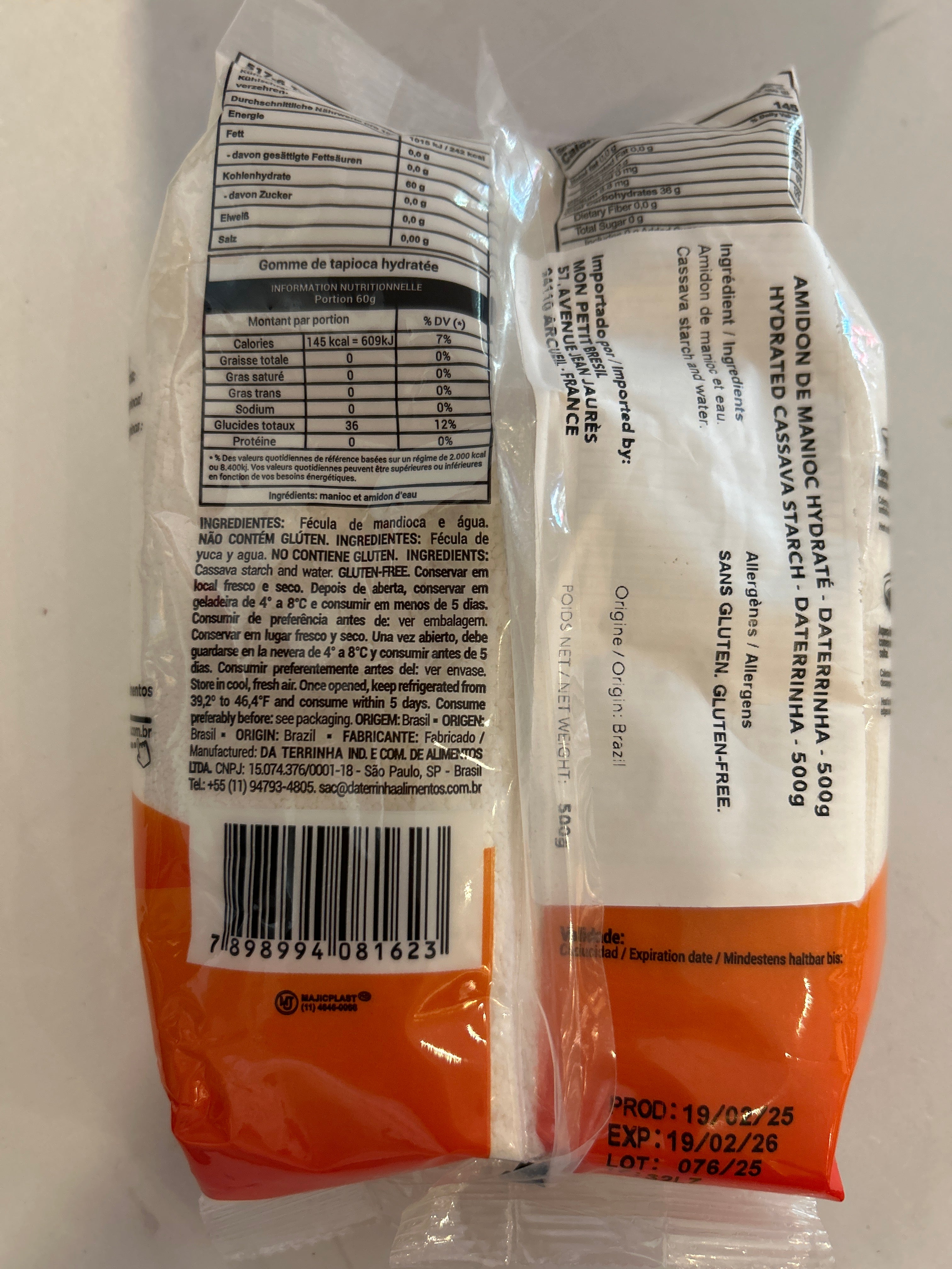 Combo - Tapioca Idratata - DA TERRINHA - 500g - Acquista 10 unità e ricevi il 10% di sconto