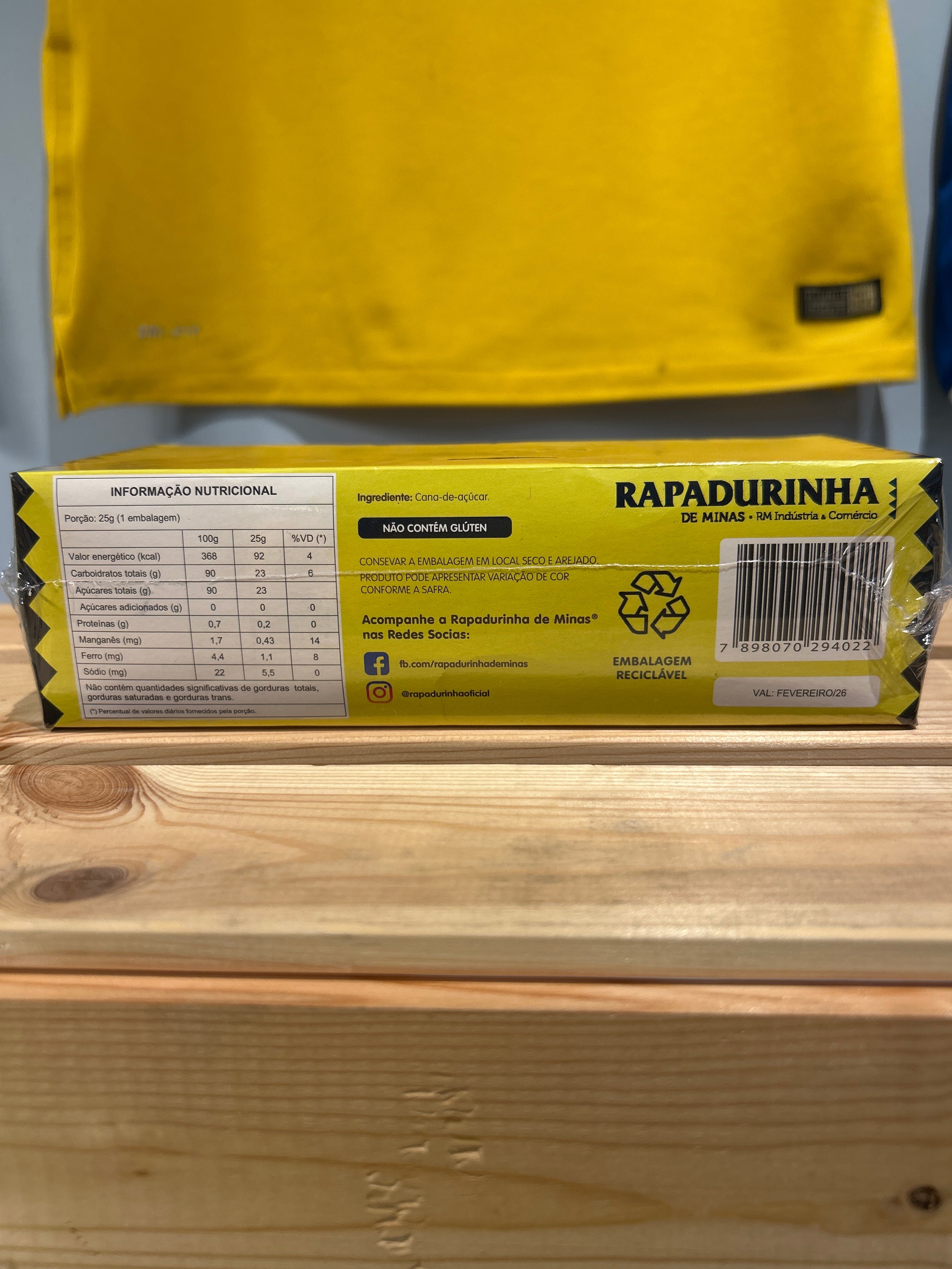 "Jaggery" Rapadurinha from Minas - 36 x 25g Rapadurinha from Minas - 900g