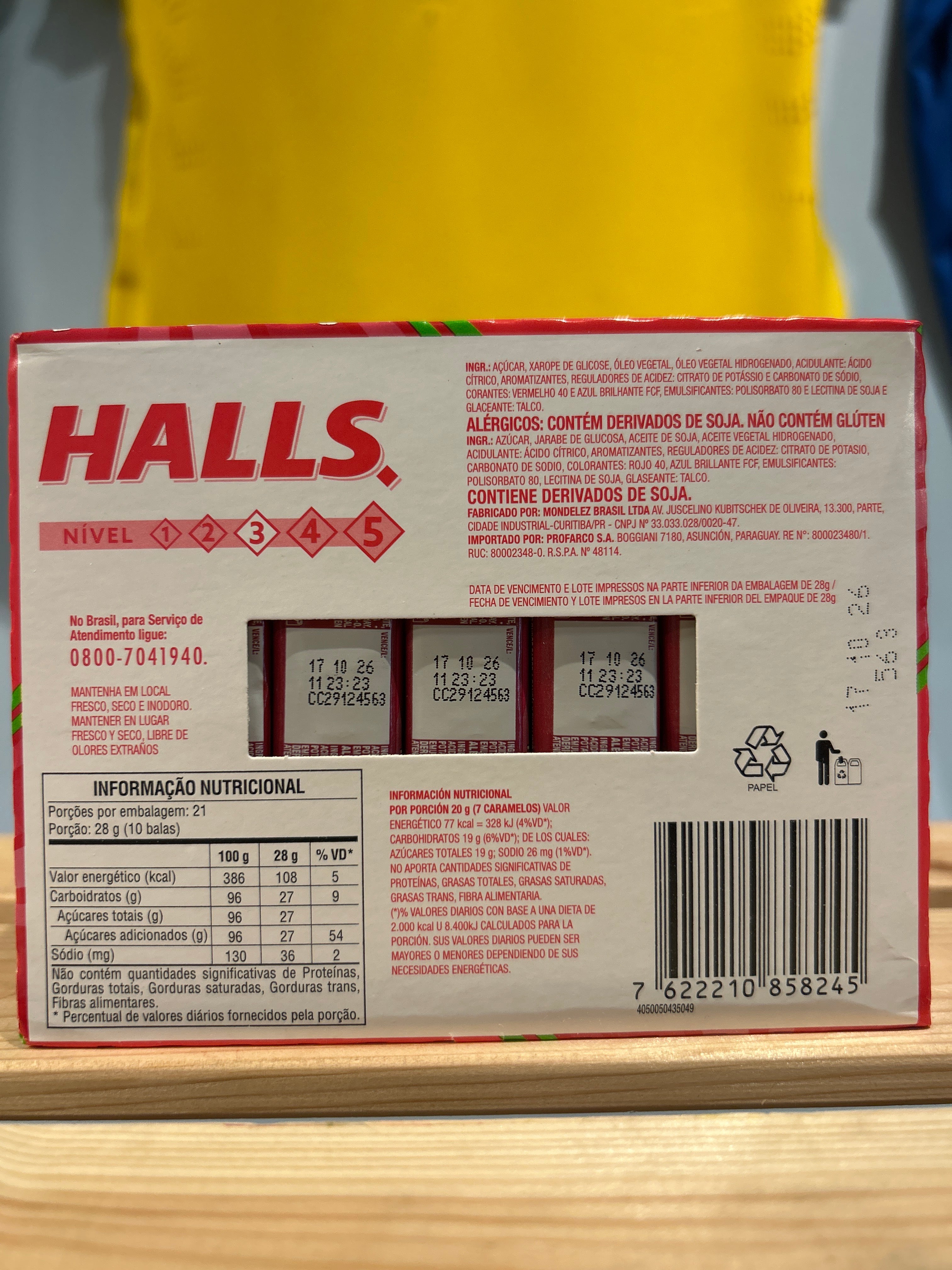 Caramella anguria - (Bala Melancia) - HALLS - 28g