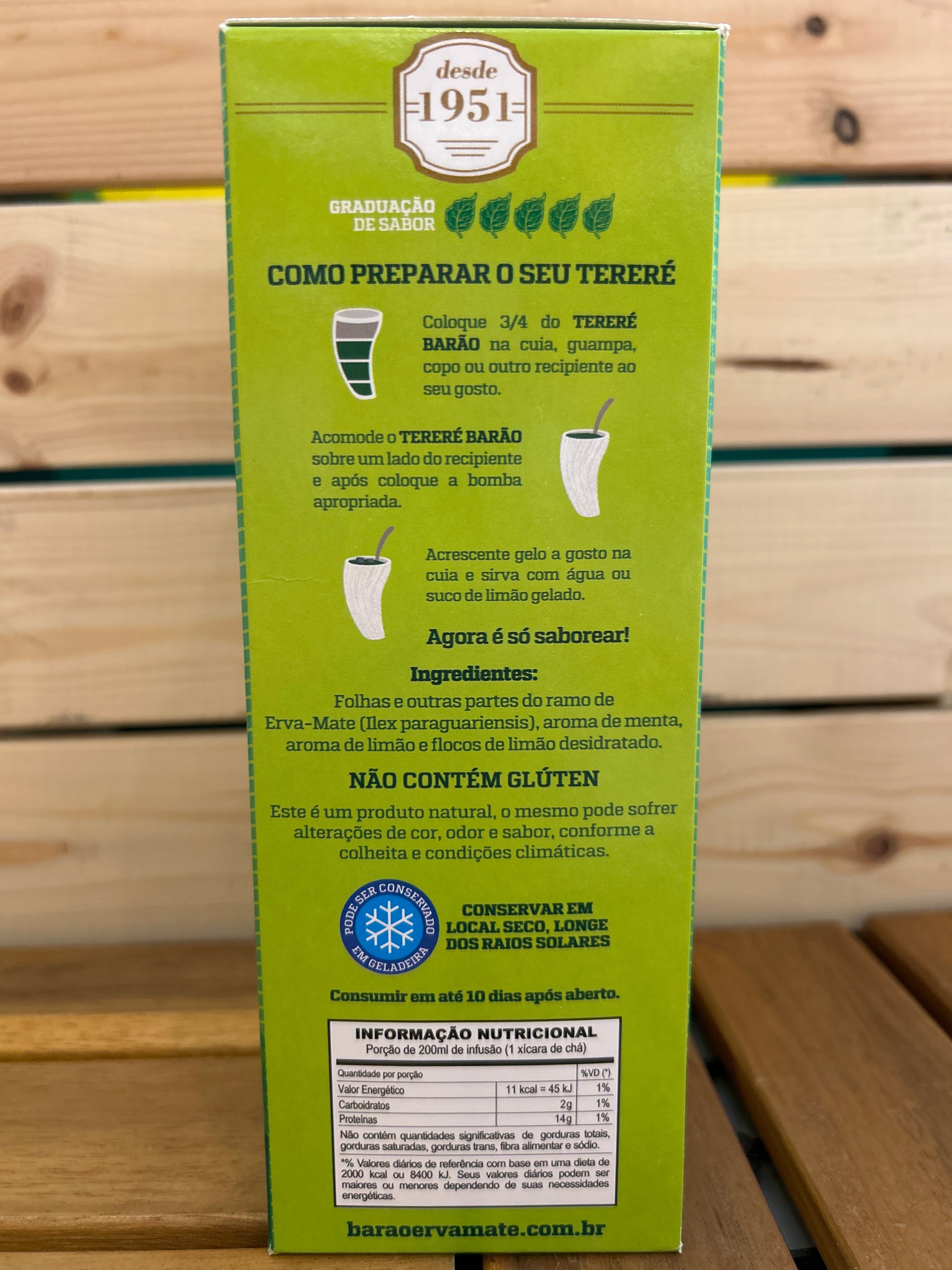 Yerba mate for Tereré Mint and extra strong lemon (Erva Mate para Tereré Menta e Limão Extra Forte) BARÃO - 500g