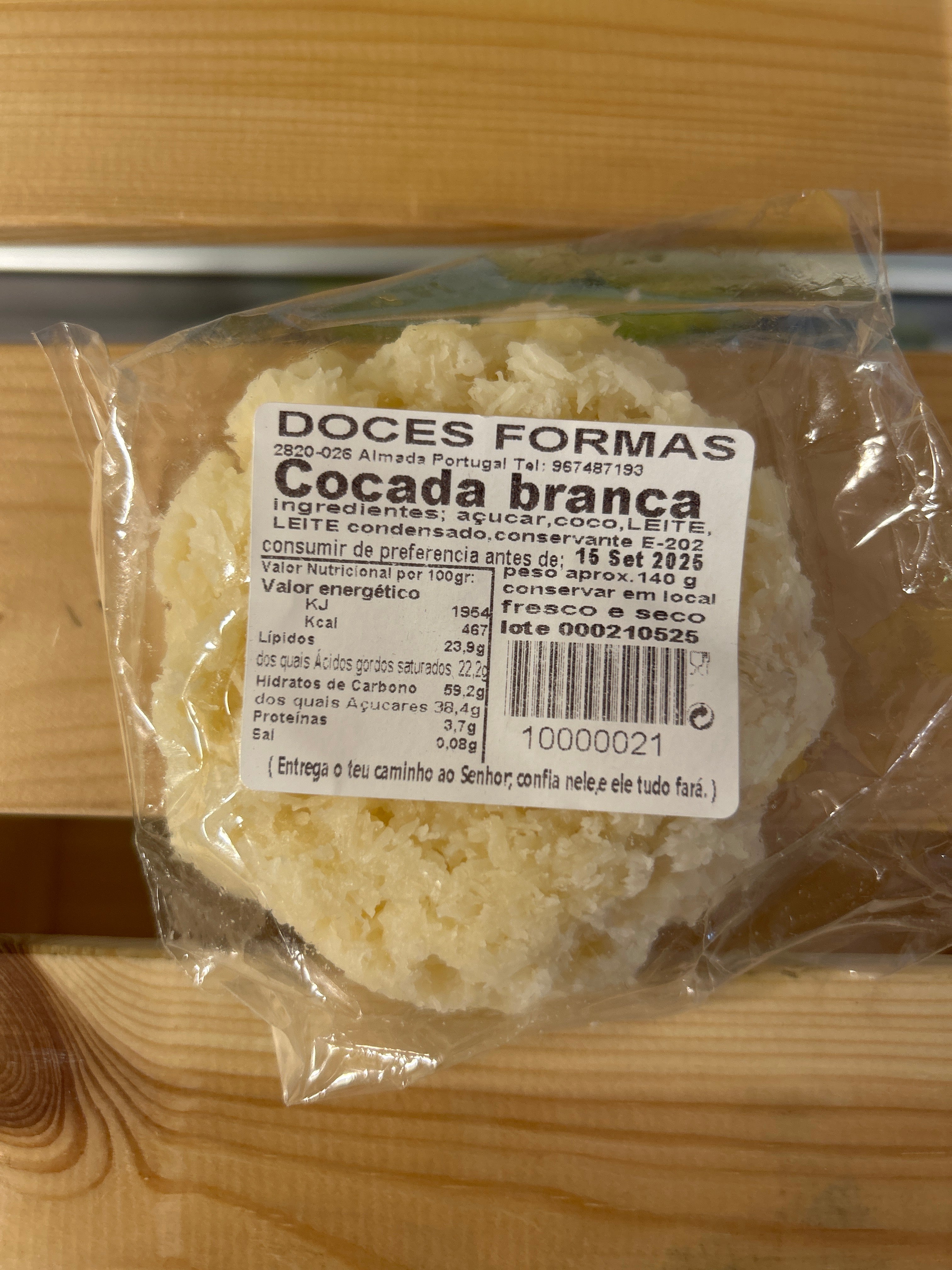 Dessert à la noix de Coco (Cocada Branca) - DOCES FORMAS - 140g