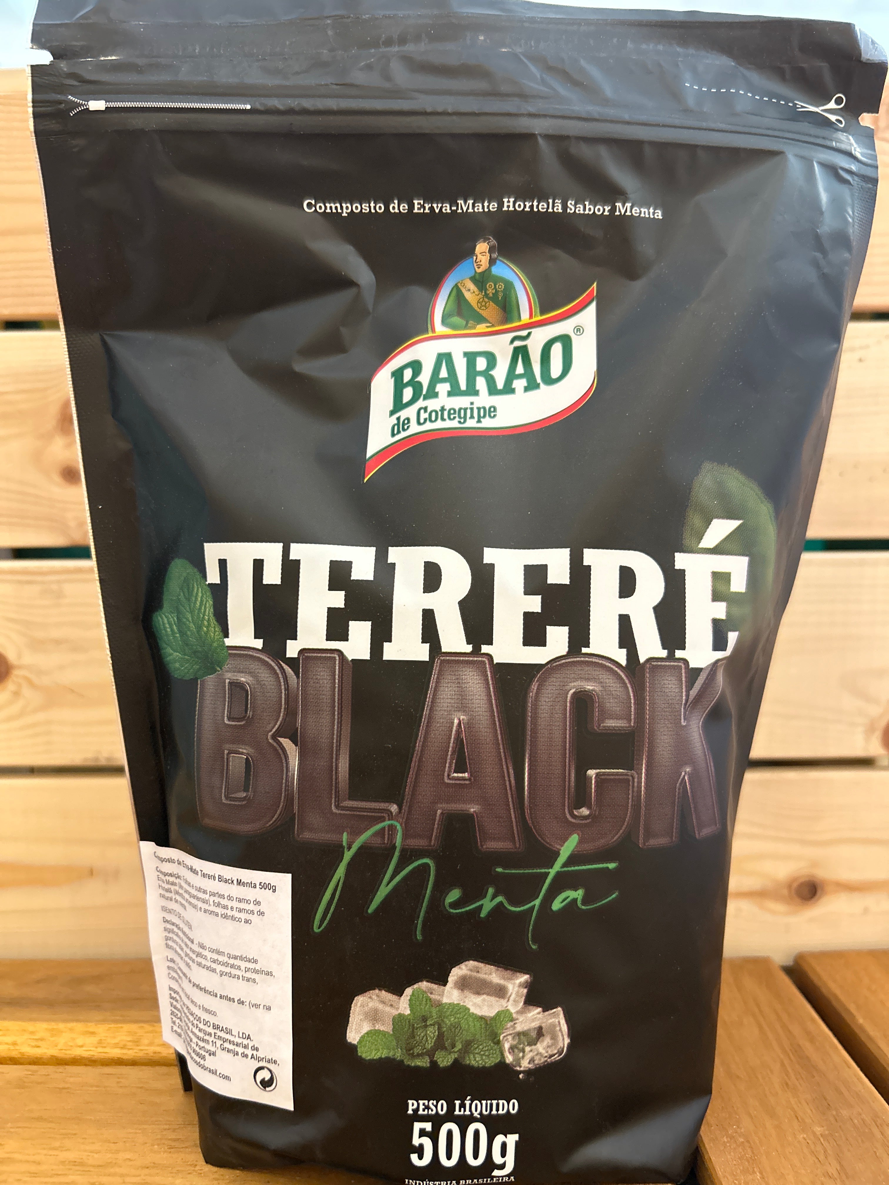 Yerba mate pour Tereré saveur Menthe poivrée (Erva para Tereré Menta Black) BARÃO - 500g
