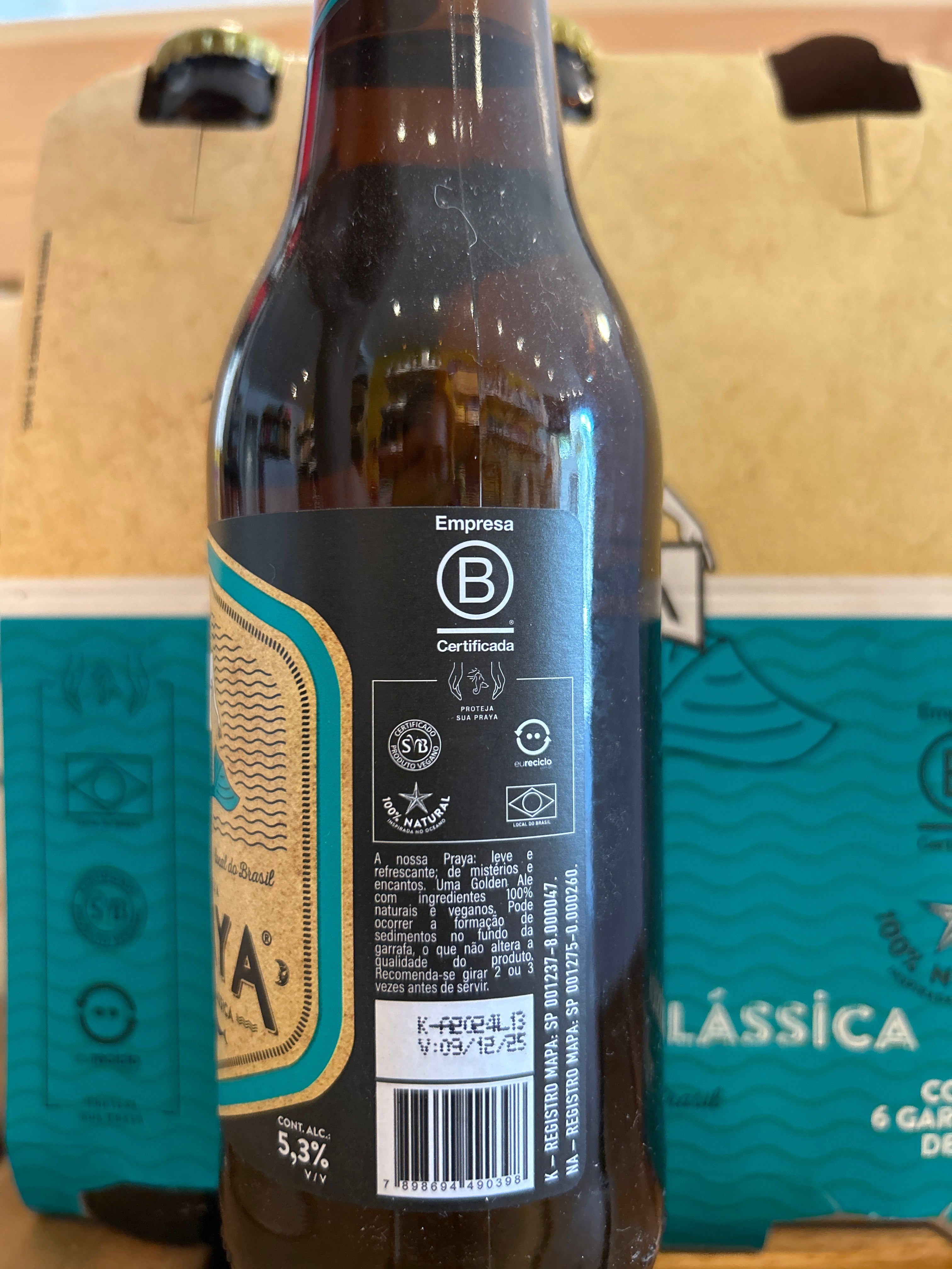 Pack de 6 unités - Bière brésilienne blanche PRAYA bouteille (Bière blanche - PRAYA) - Bouteille 355 ml - Praya