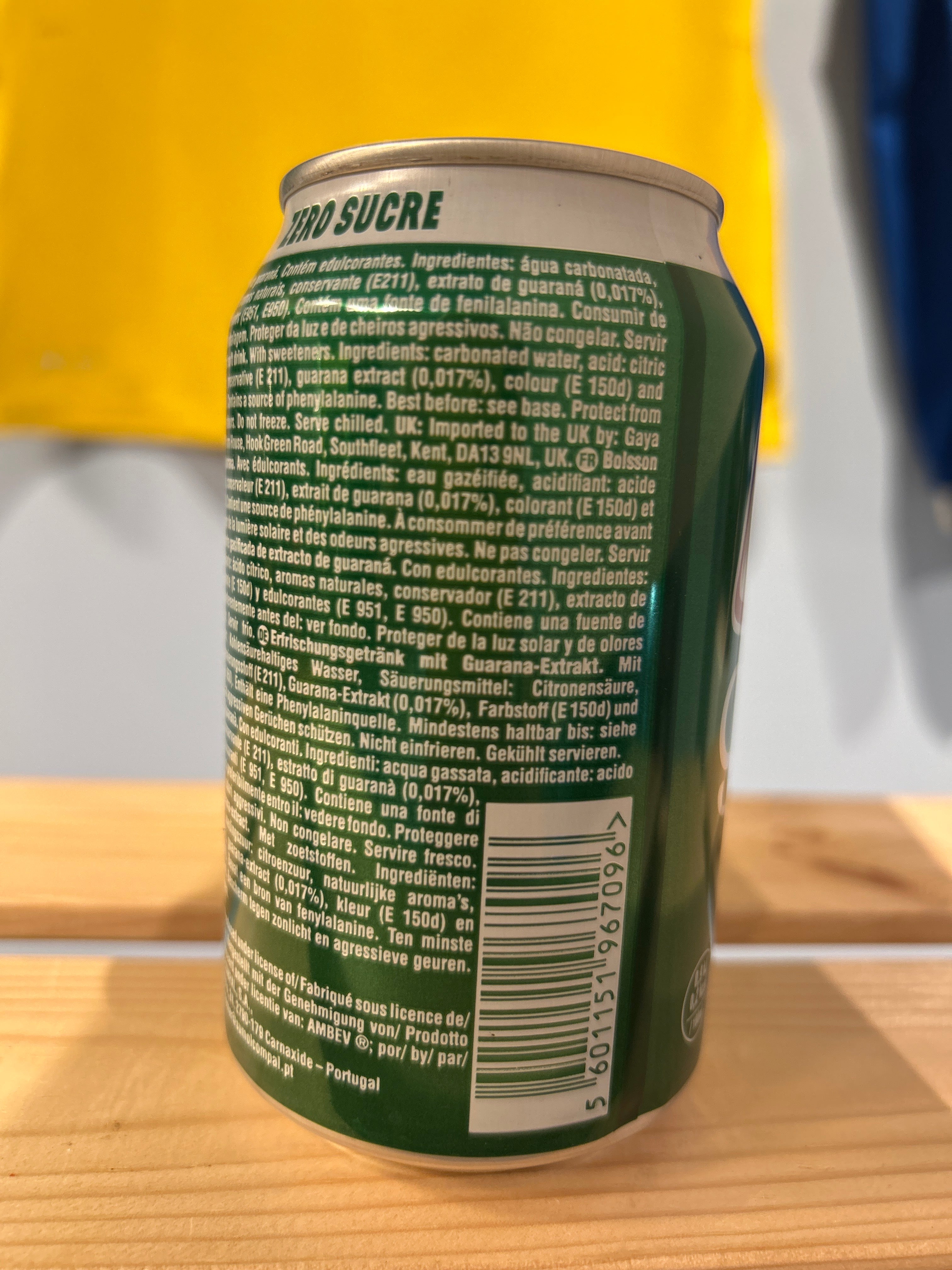 Soda brésilien au Guaraná sans sucre (Guaraná Antarctica zero) – 3 x 330ml