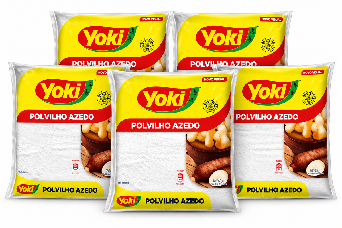 Combo - Polvilho Azedo - YOKI - 500g - 5 unidades