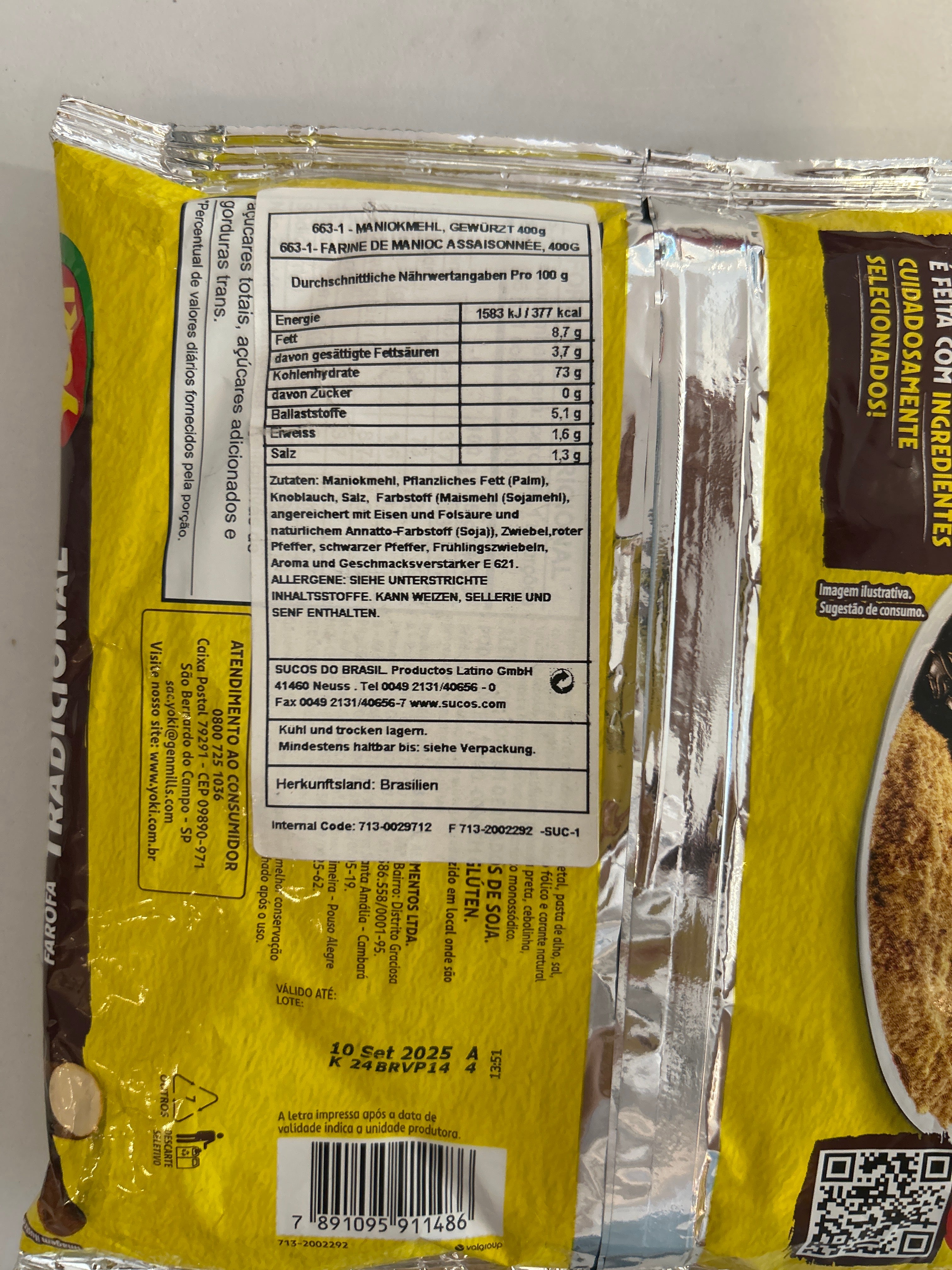 Combo - YOKI Traditional Cassava Farofa - 400g - Buy 3 units and get 10% discount