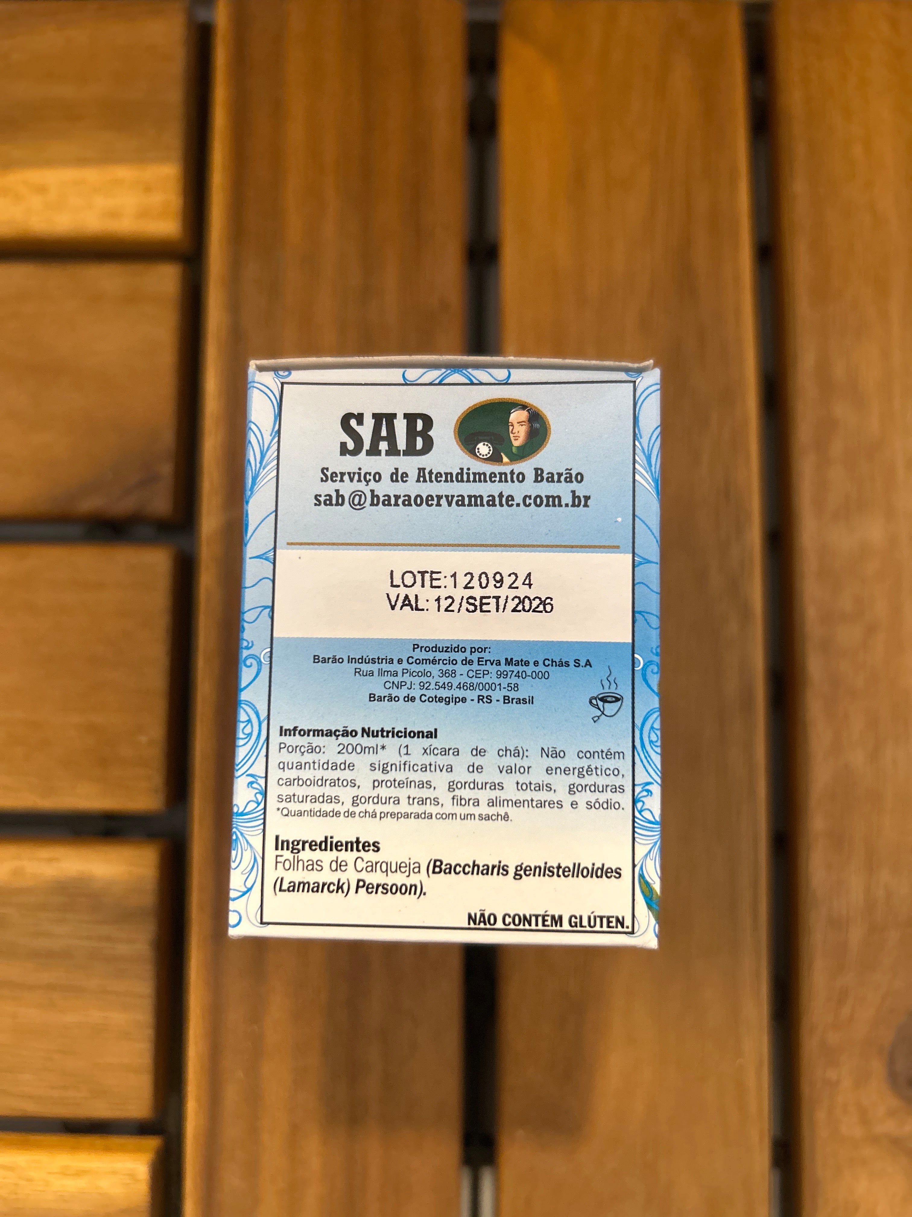 Tisane de Carqueja (10 sachets) (Thé Carqueja10 sachets) - BARÃO