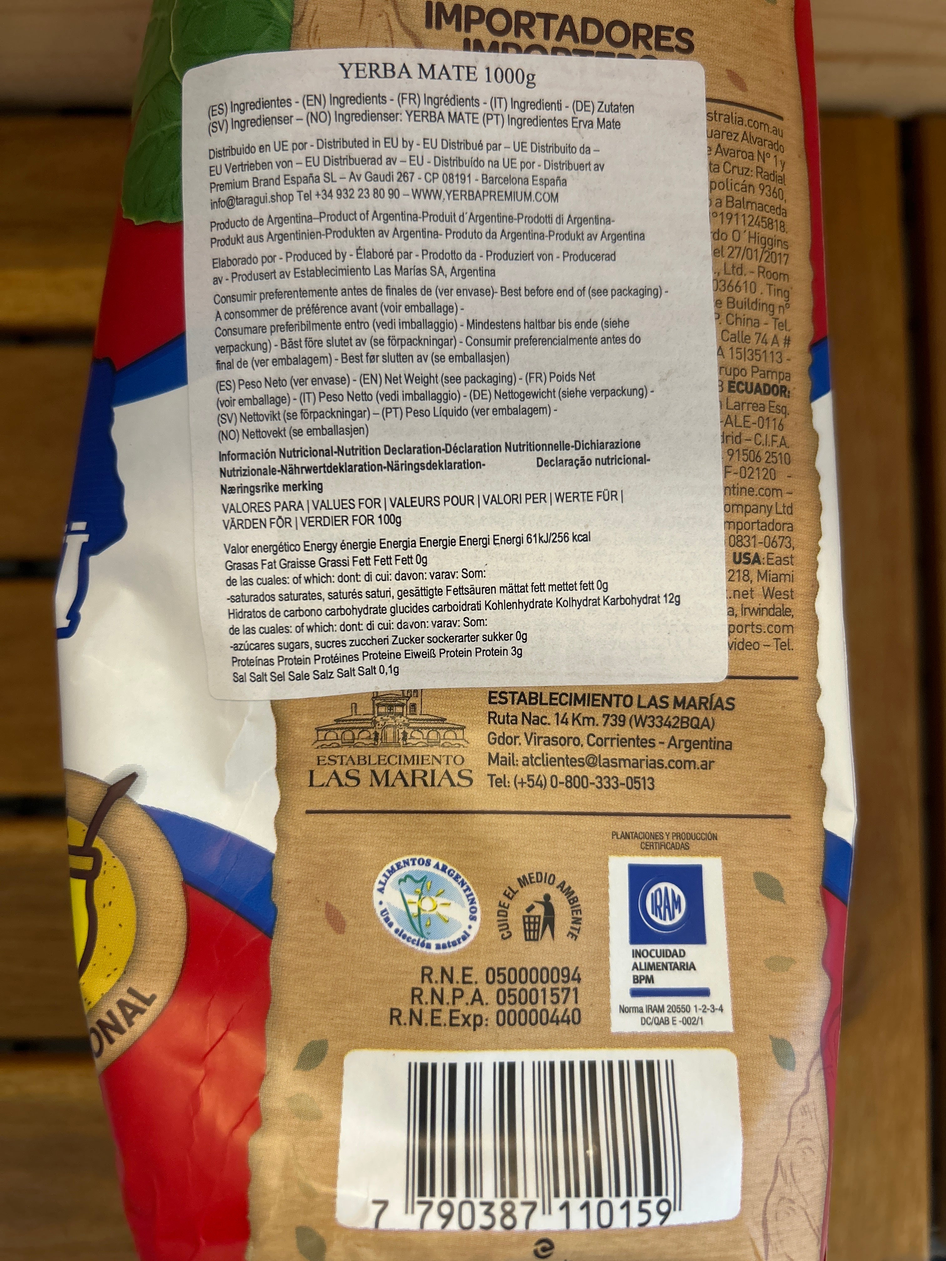 Argentine Yerba Mate (Erva Mate Chimarrão Argentina) - TARAGUI - 1kg