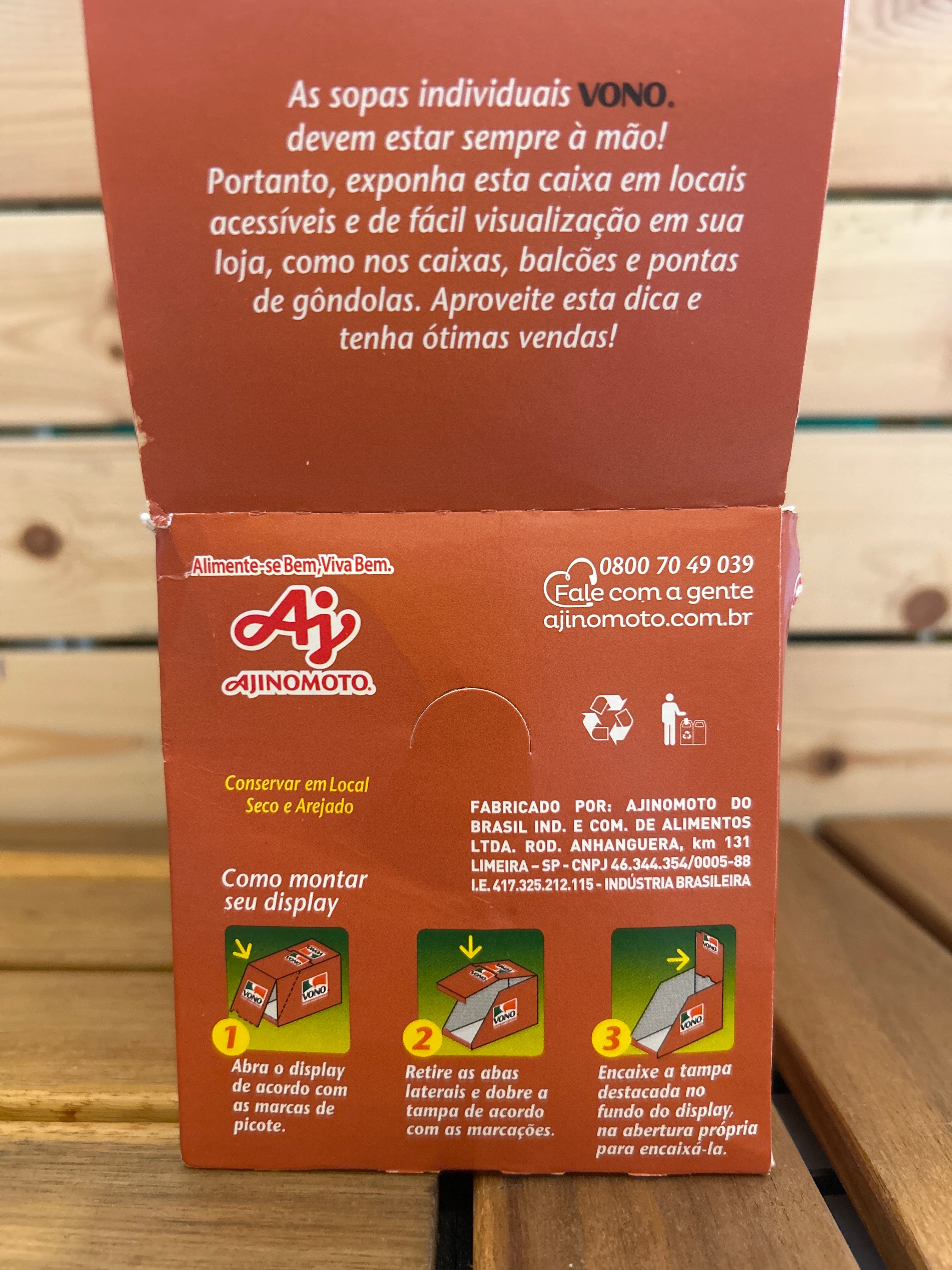 Zuppa Cremosa gusto Brodo di Fagioli cartone 23 unità x 18g (Sopa Cremosa sapore Caldinho di Fagião scatola con 23 x18g unità - VONO - 414 g