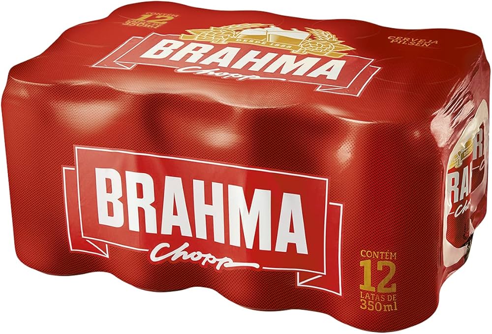 Bière brésilienne (Bière BRAHMA) - AMBEV - 350 ml - Paquet de 12 x 350 ml