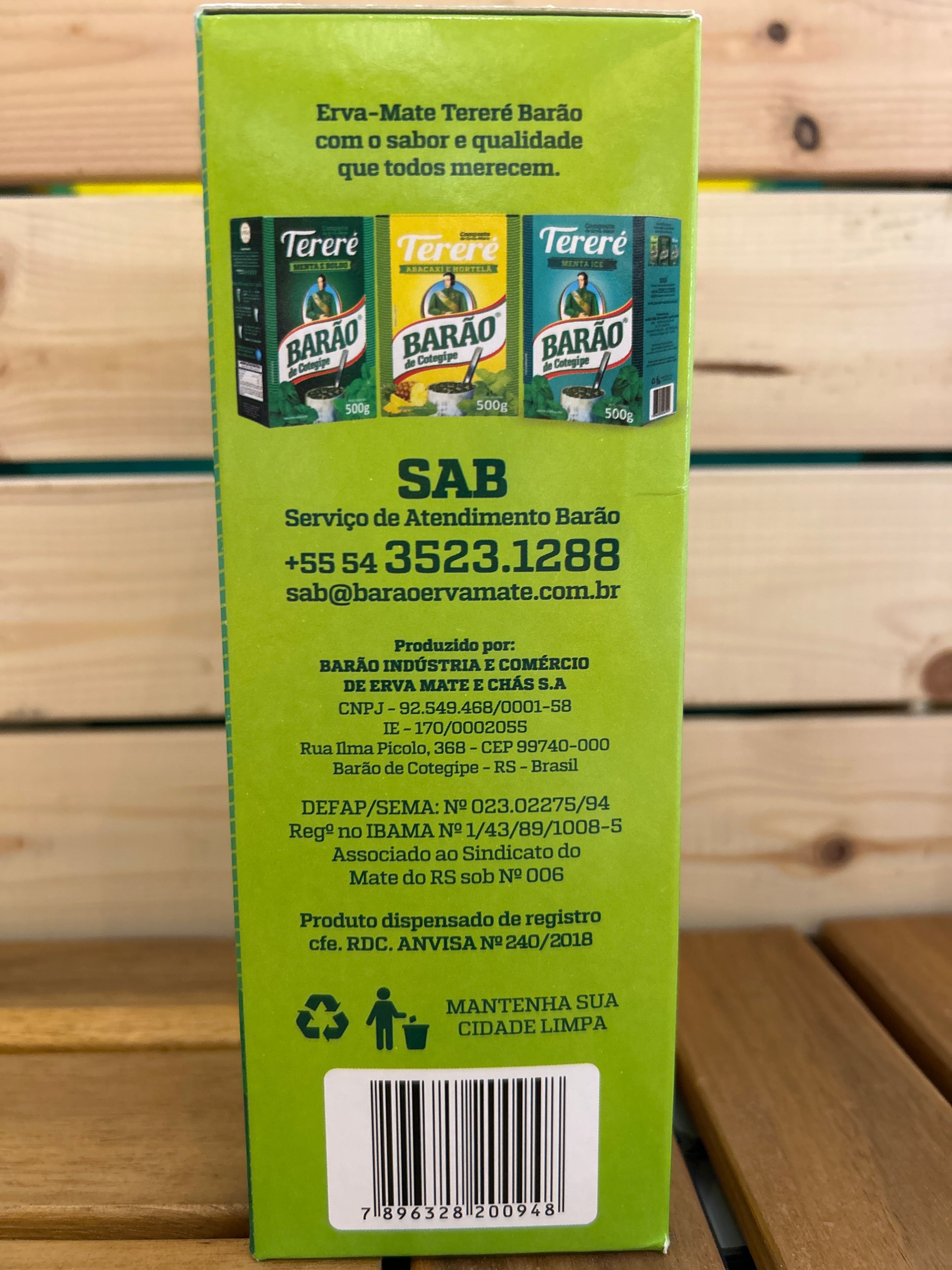 Yerba mate for Tereré Mint and extra strong lemon (Erva Mate para Tereré Menta e Limão Extra Forte) BARÃO - 500g
