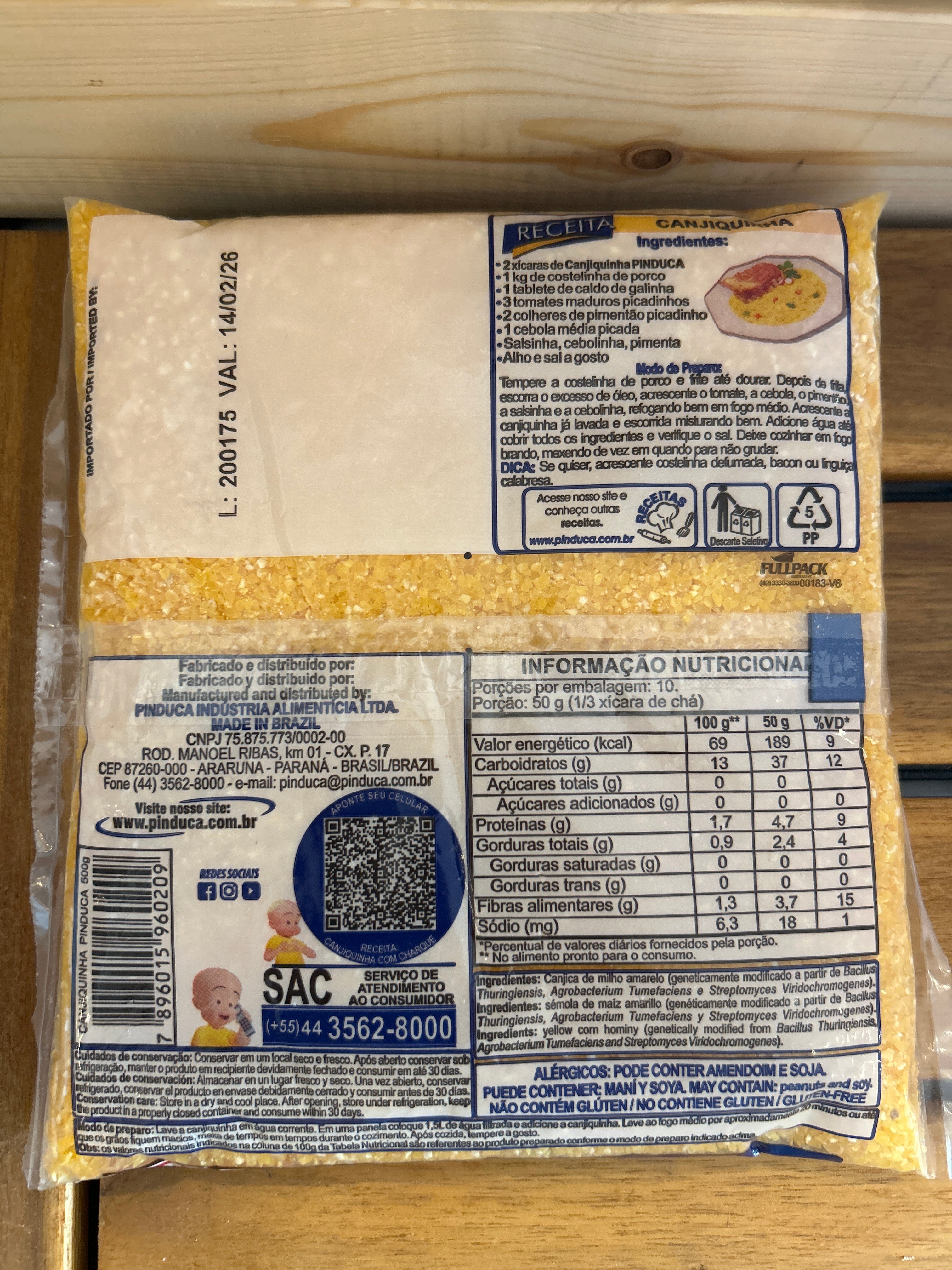 Maïs sec cassé “Hominy” (Canjiquinha Fina) - PINDUCA - 500g