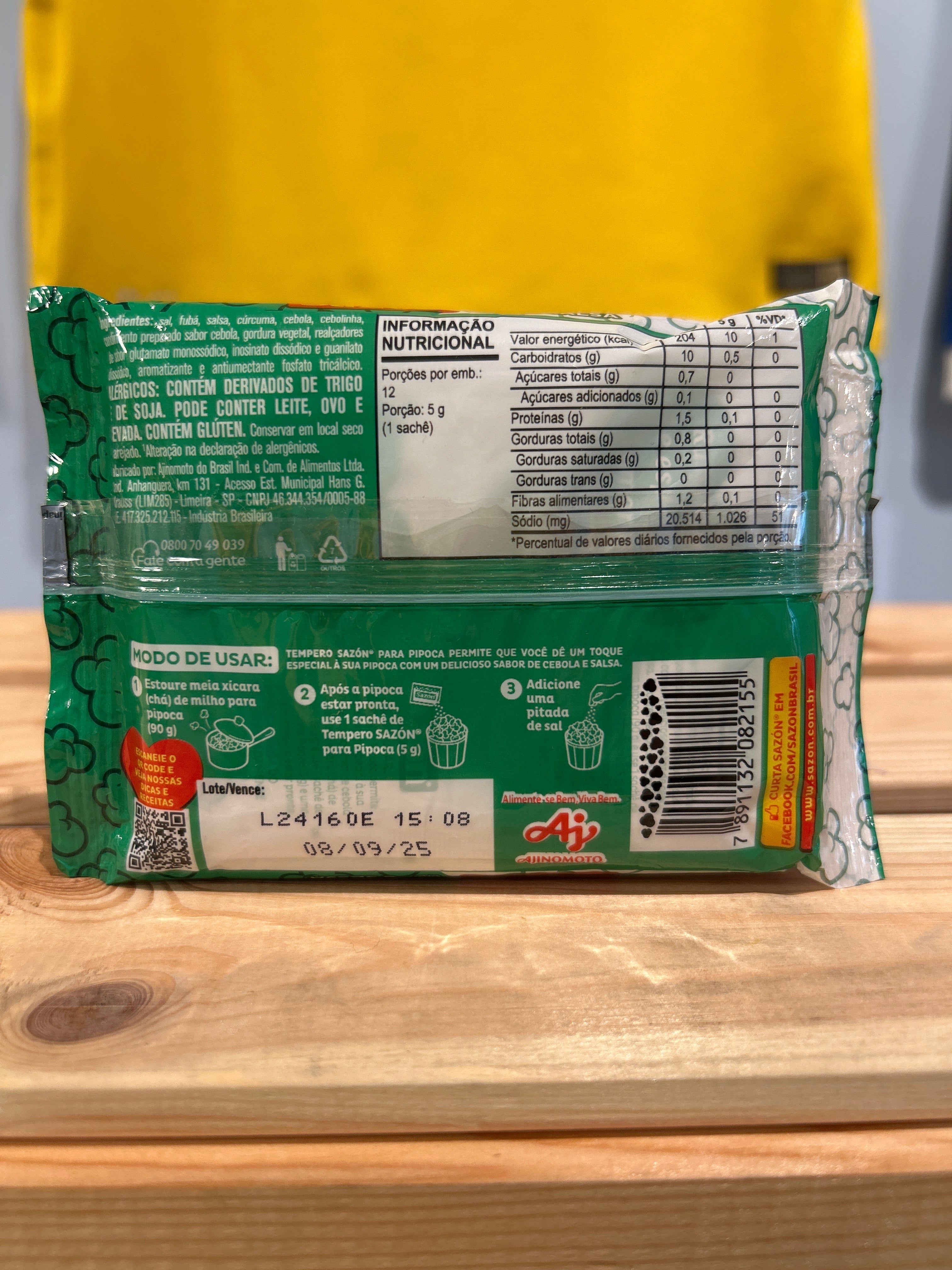 Assaisonnement pour pop corn ( oignon et persil ) Tempero para Pipoca Cebola e Salsa - SAZÓN - 60g - Promoção