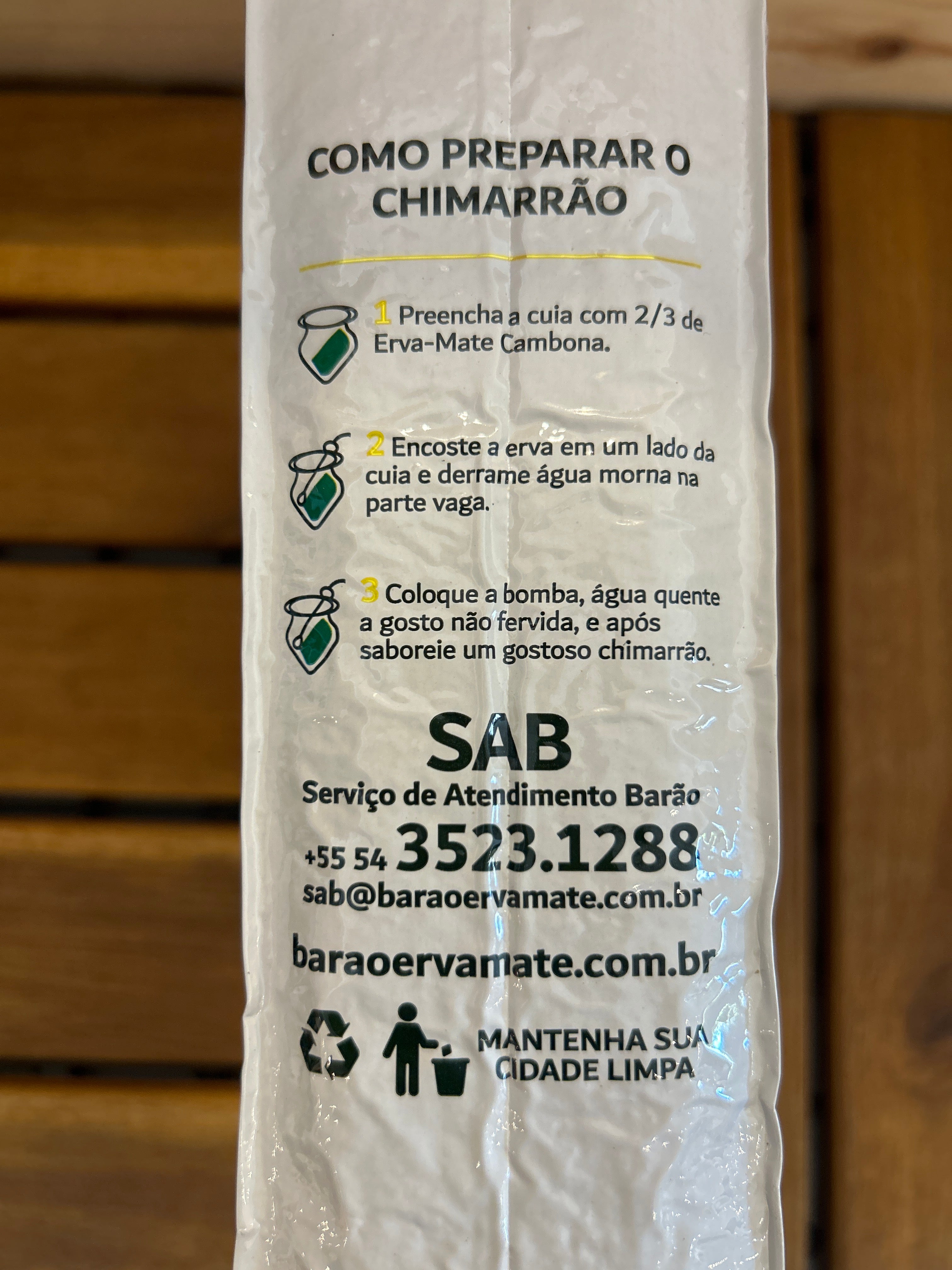 Yerba Maté CAMBONA (Erva Mate Chimarrão CAMBONA) - BARÃO - 1Kg