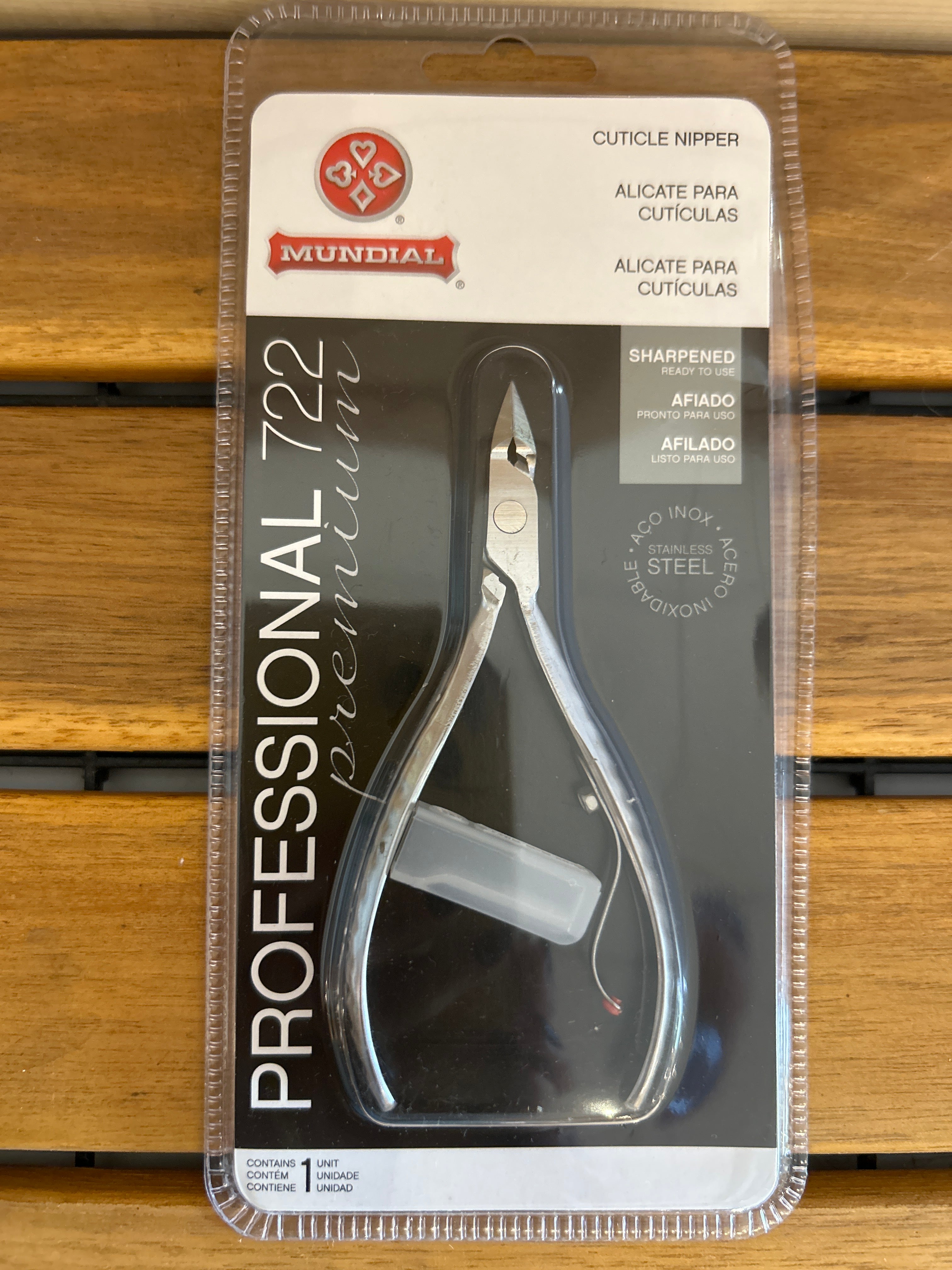 Pinza per cuticole professionale in acciaio inossidabile (Alicate para Cutícula Profissional 722) - MUNDIAL