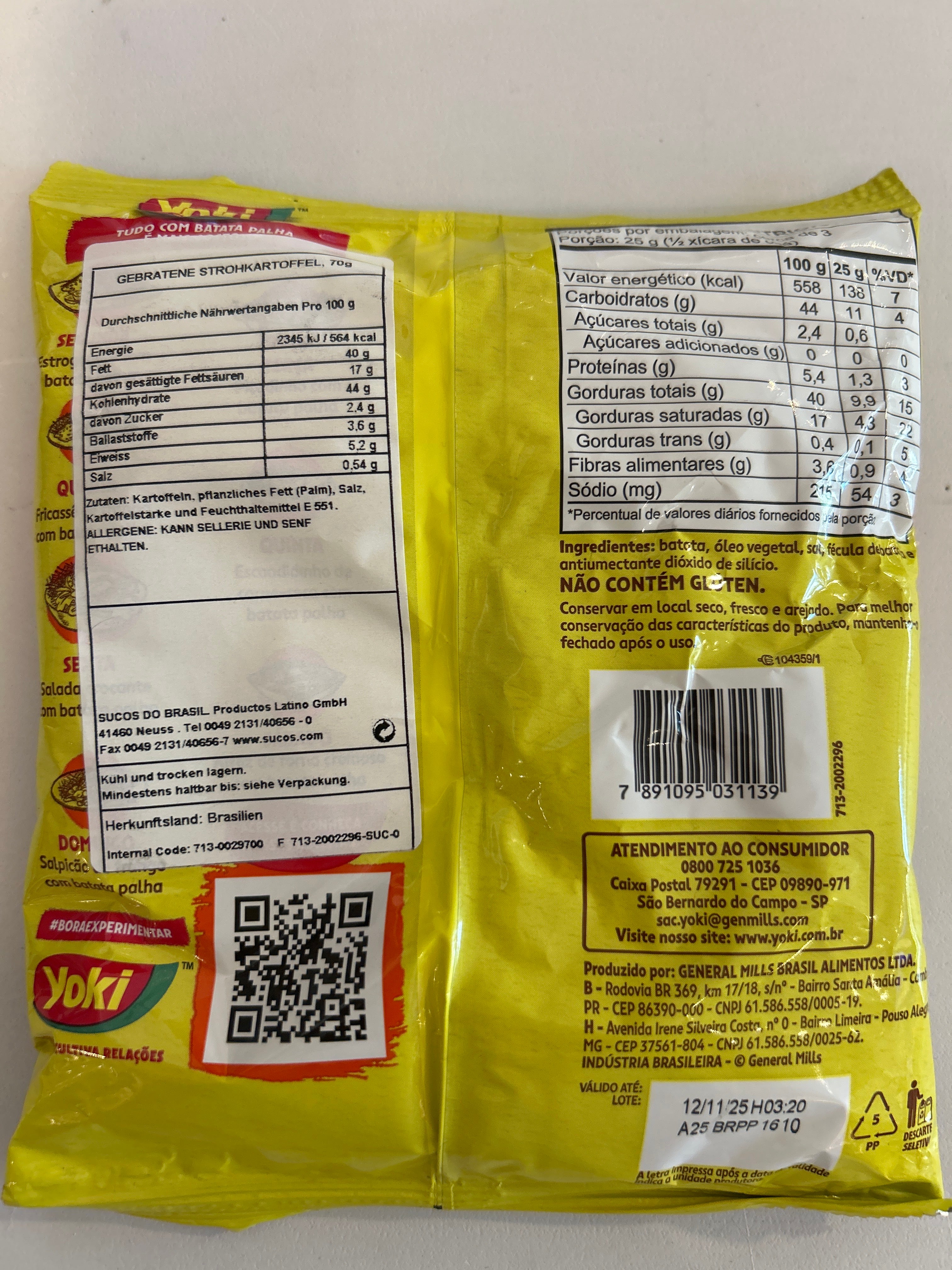 Combo - Batata Palha - YOKI - 70g - Achetez 10 unités et gagnez 10% de réduction