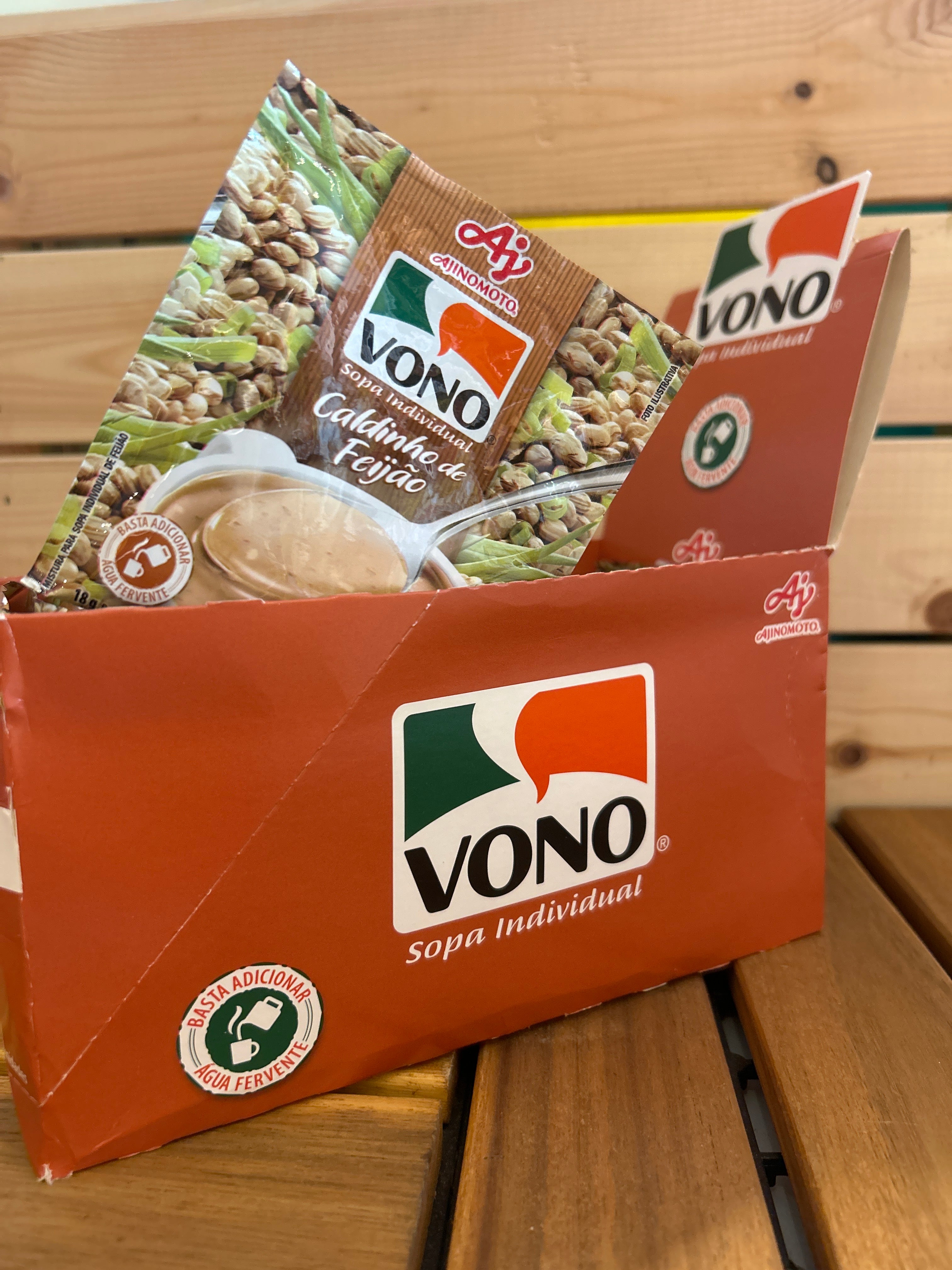 Zuppa Cremosa gusto Brodo di Fagioli cartone 23 unità x 18g (Sopa Cremosa sapore Caldinho di Fagião scatola con 23 x18g unità - VONO - 414 g
