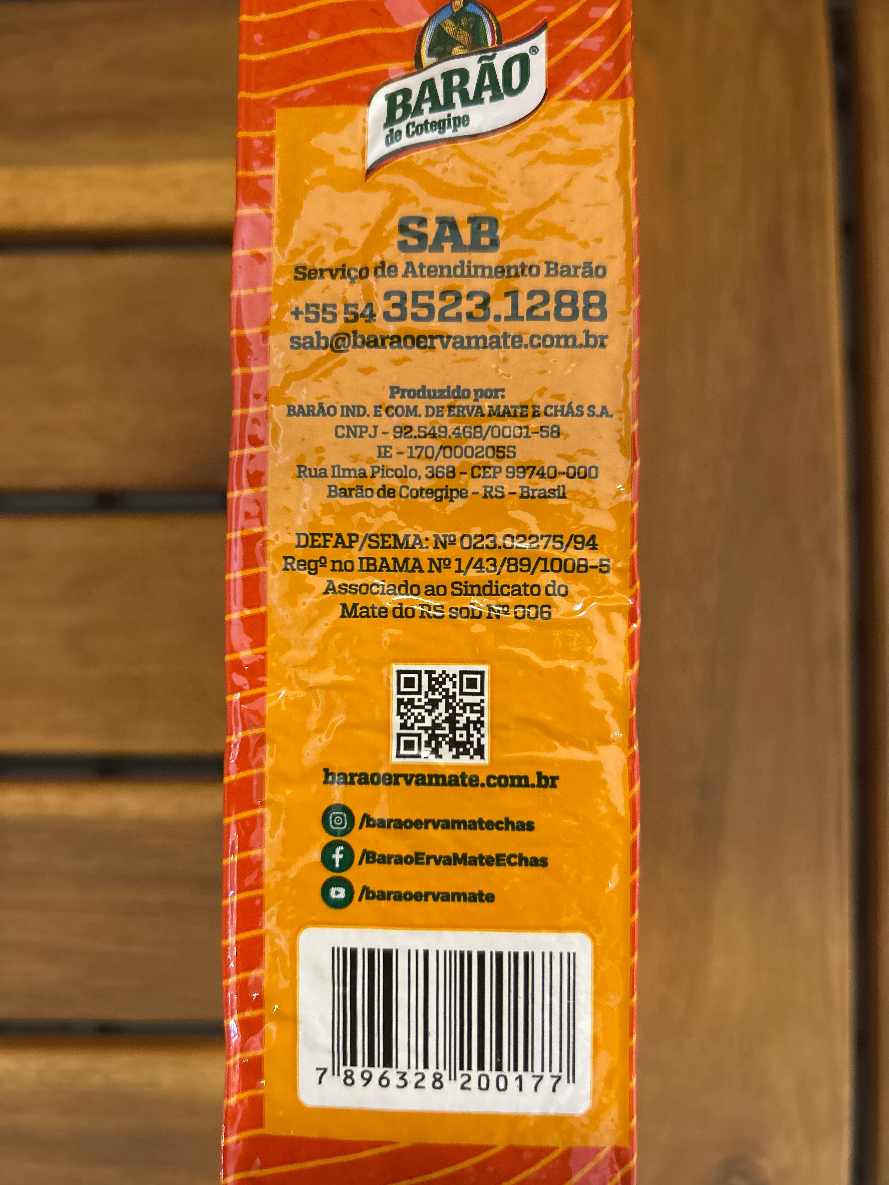 Yerba Maté (Mate Herb Chimarrão) - BARÃO - 500g