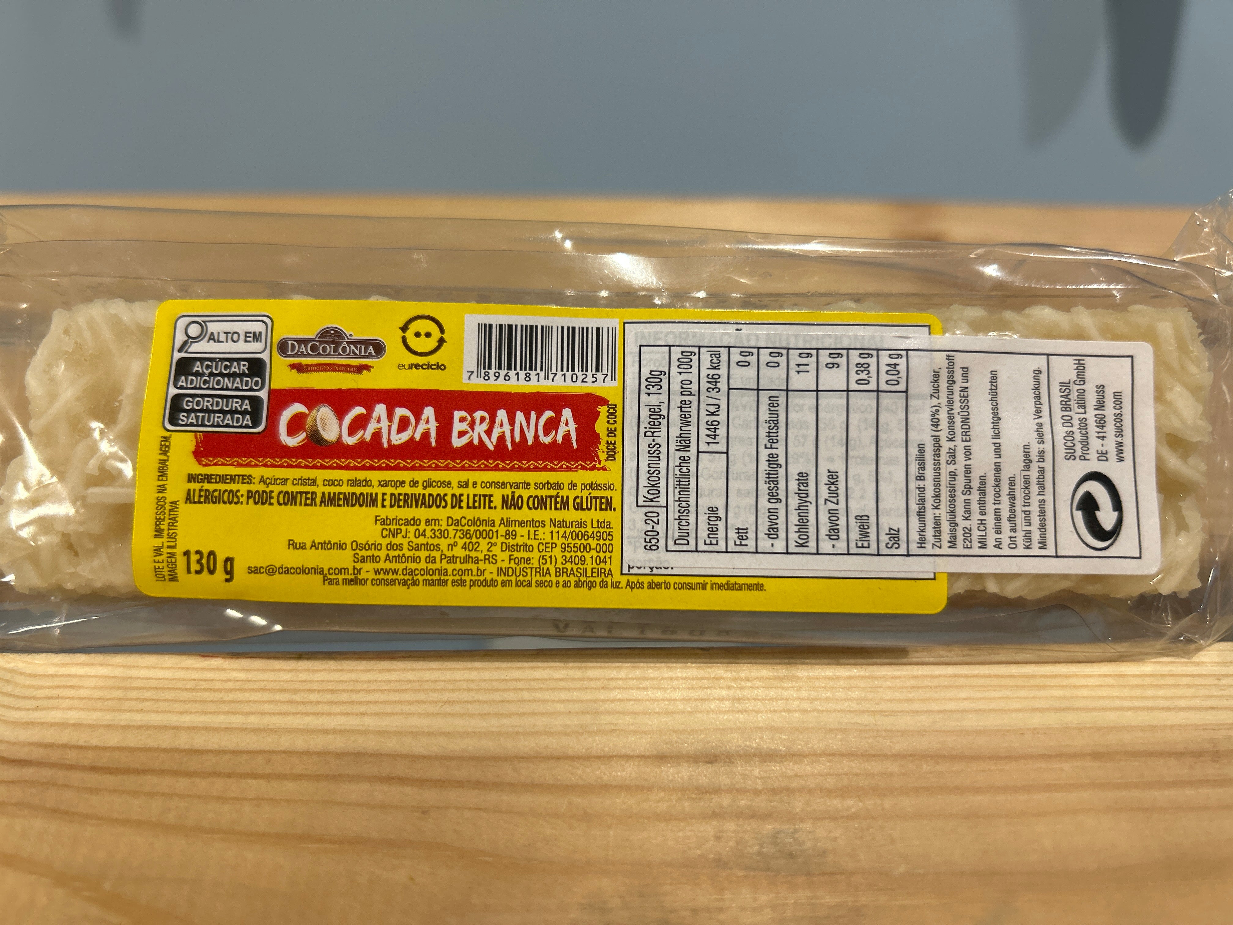 Coconut Dessert (Cocada branca) - DaColonia - 130g