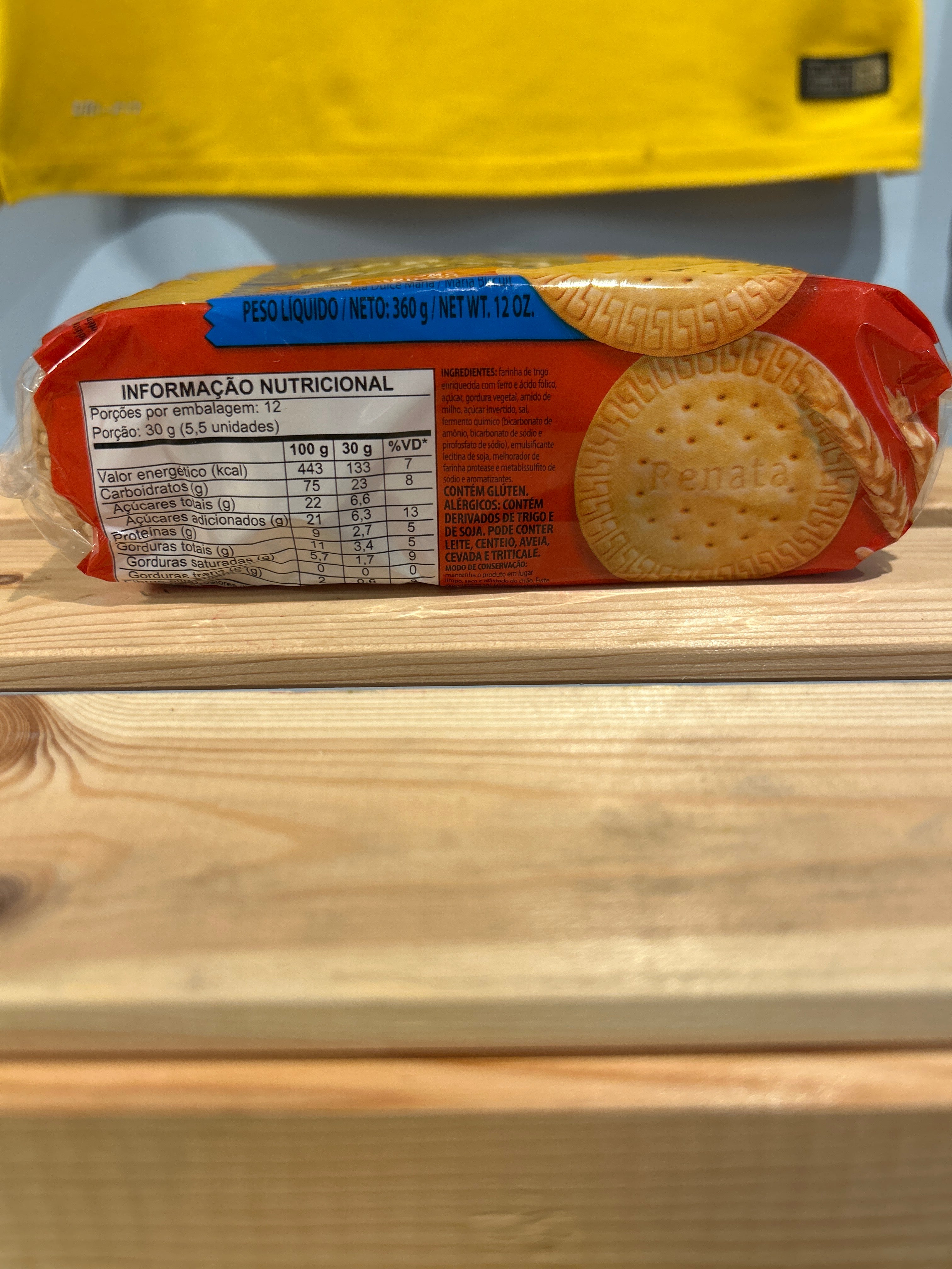 Wheat flour biscuits with vanilla flavor (Biscoito Maria) - RENATA - 360g