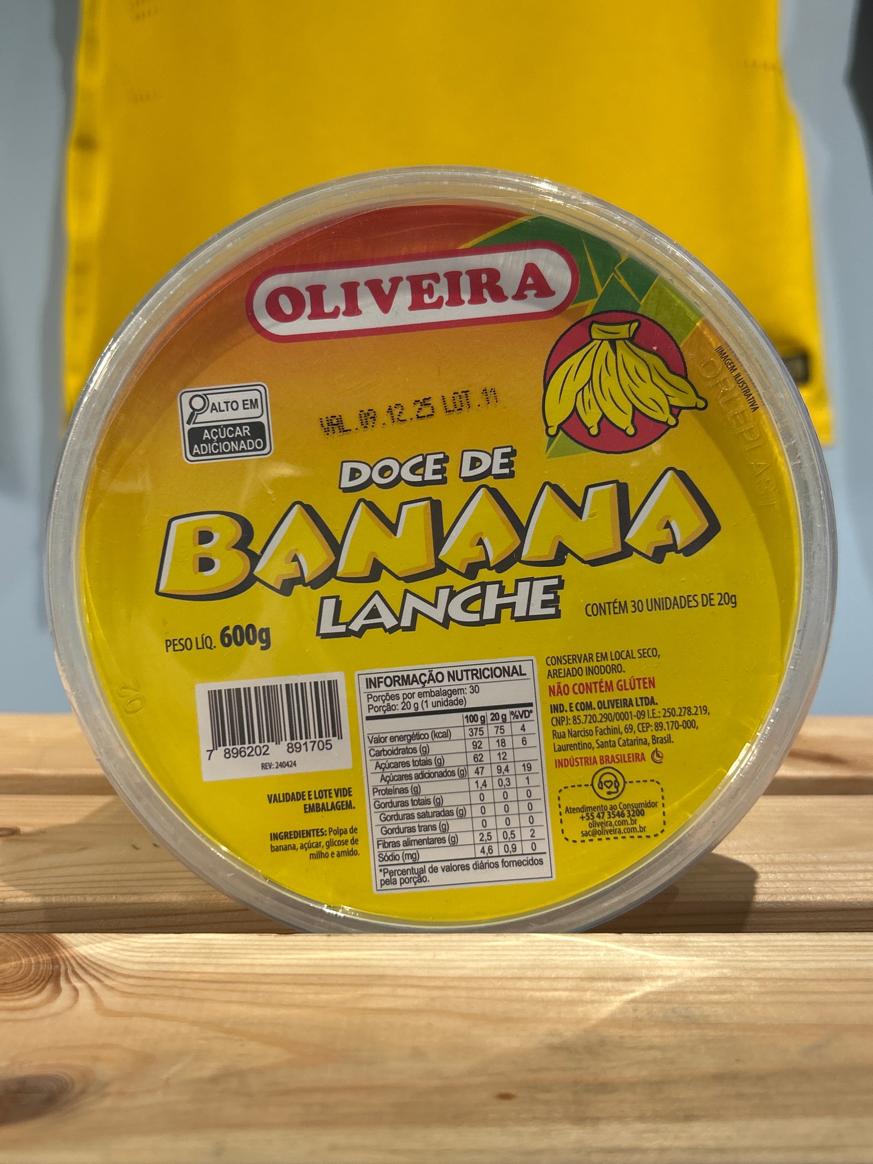 Dolce di Banana Snack (Bonbon Pasta di frutta alla banana in Scatola) - OLIVEIRA - 600g