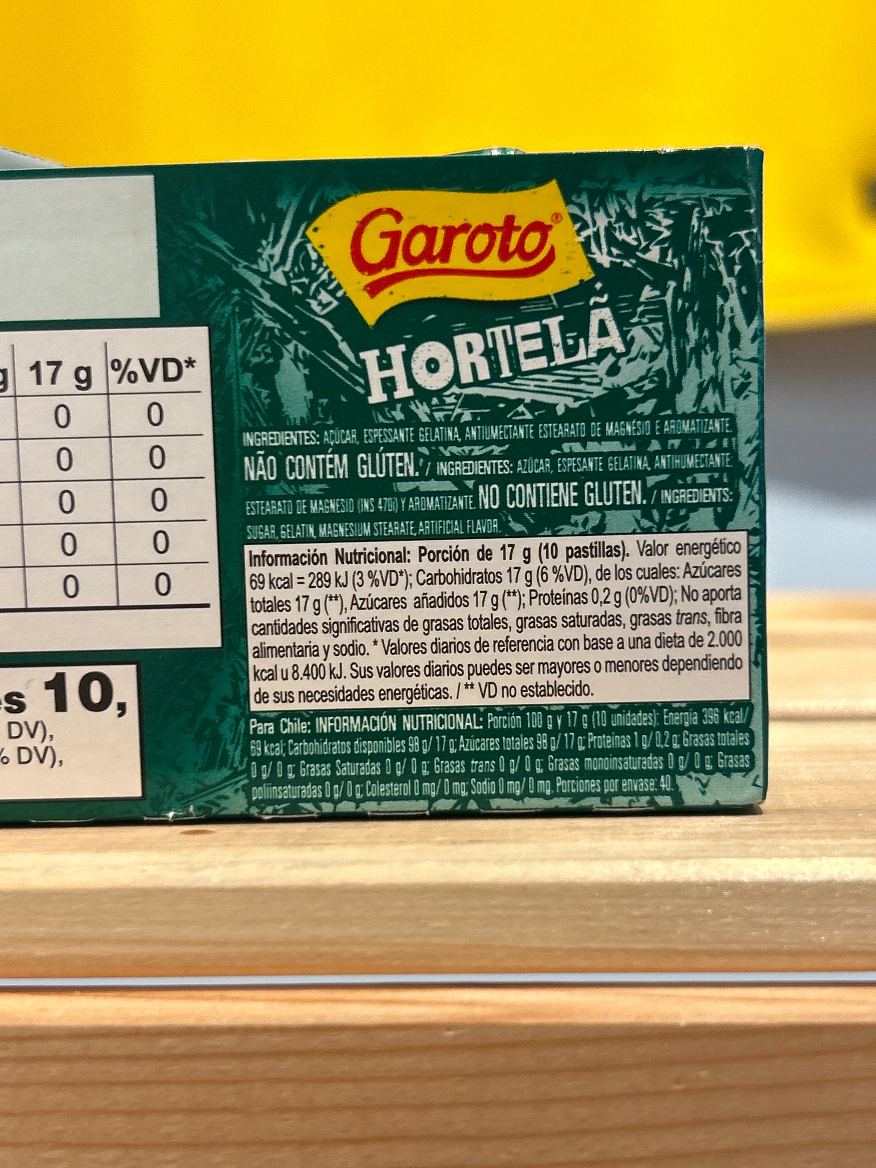 Gomma da masticare alla menta - ( Bala Pastilha di Menta ) - GAROTO - 17g