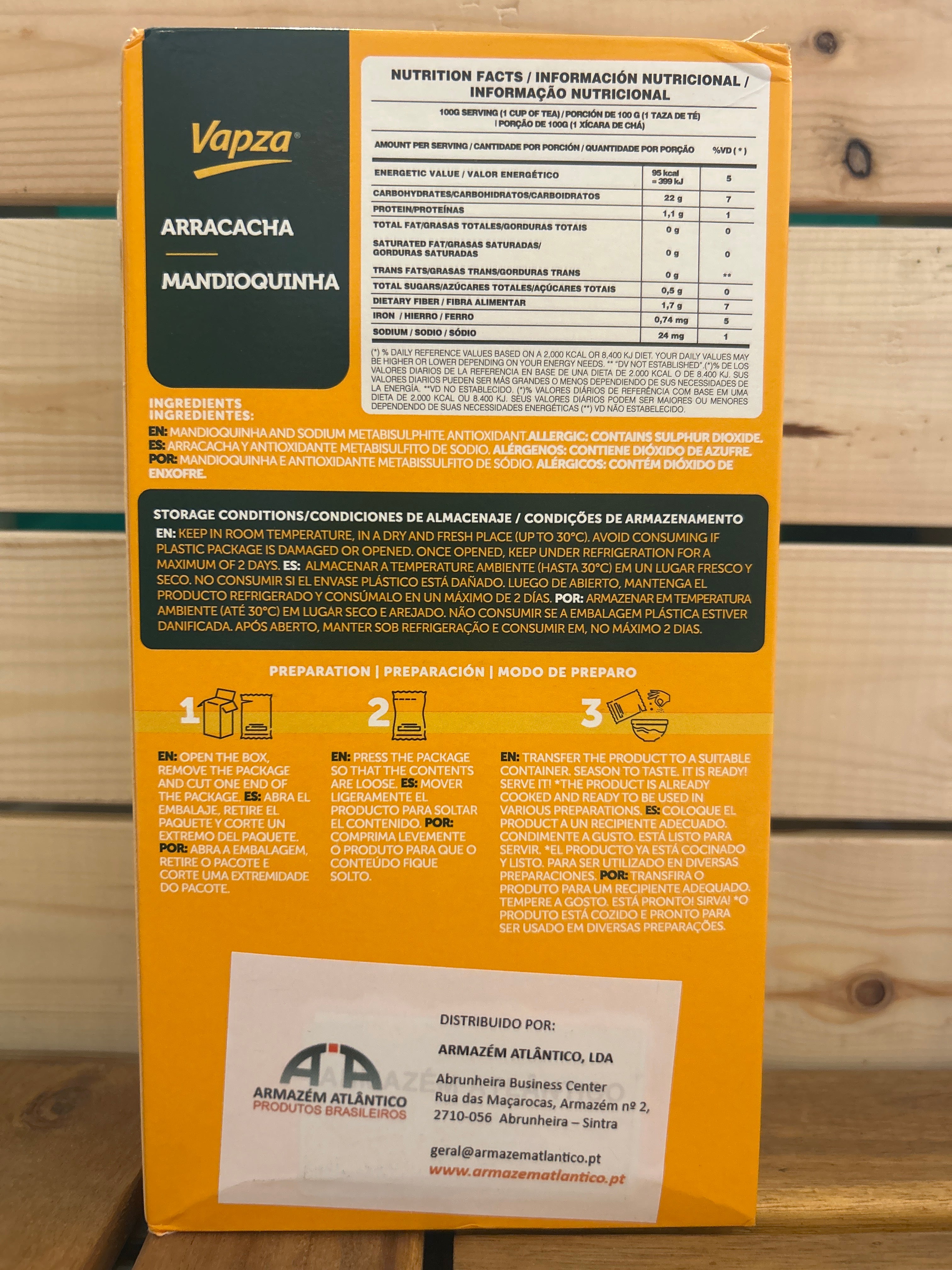 Mandioquinha Cozida - Batata Baroa - VAPZA - 500g