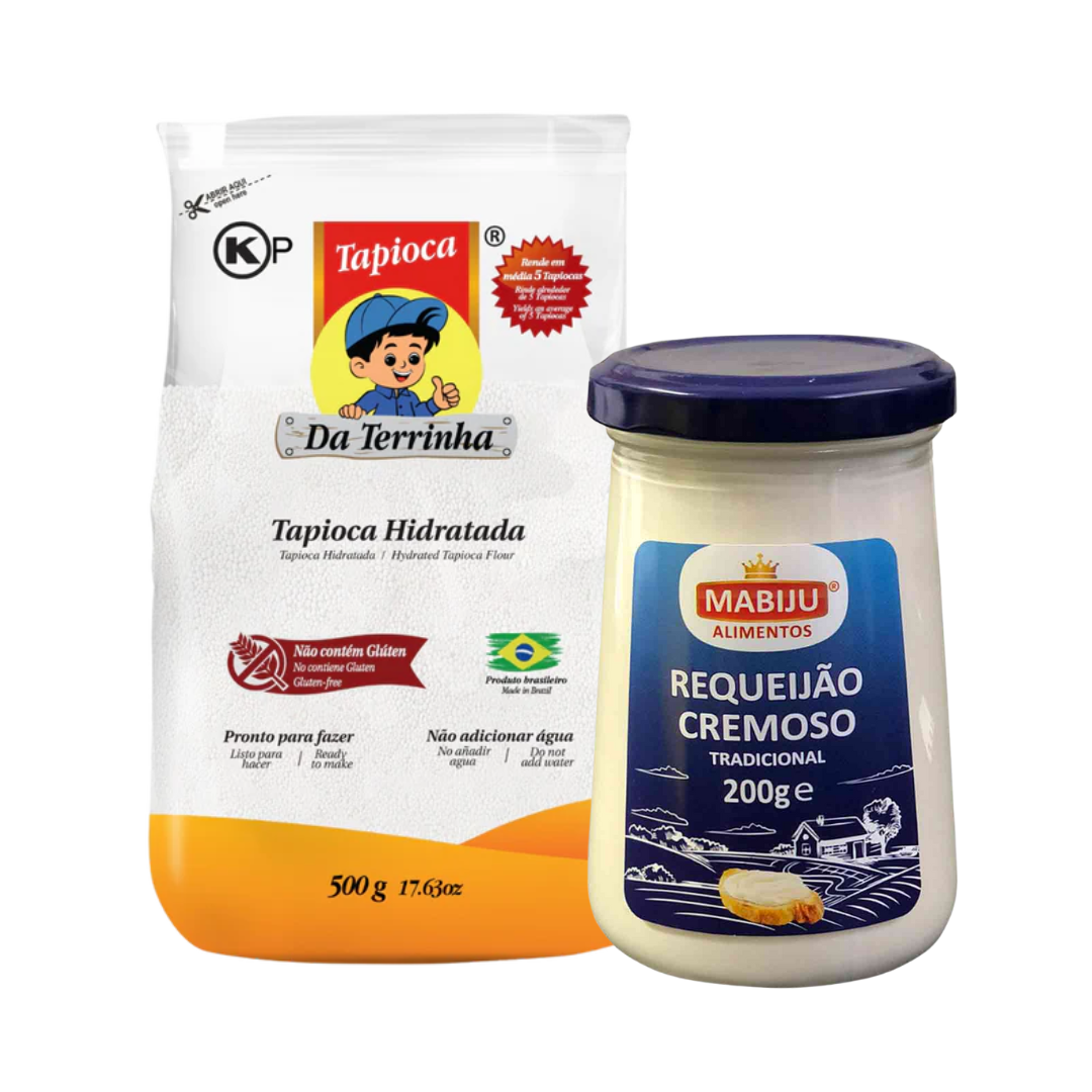 Perfect Combination - Hydrated Tapioca - DA TERRINHA - 500g + Creamy Cheese Spread - MABIJU - 220g
