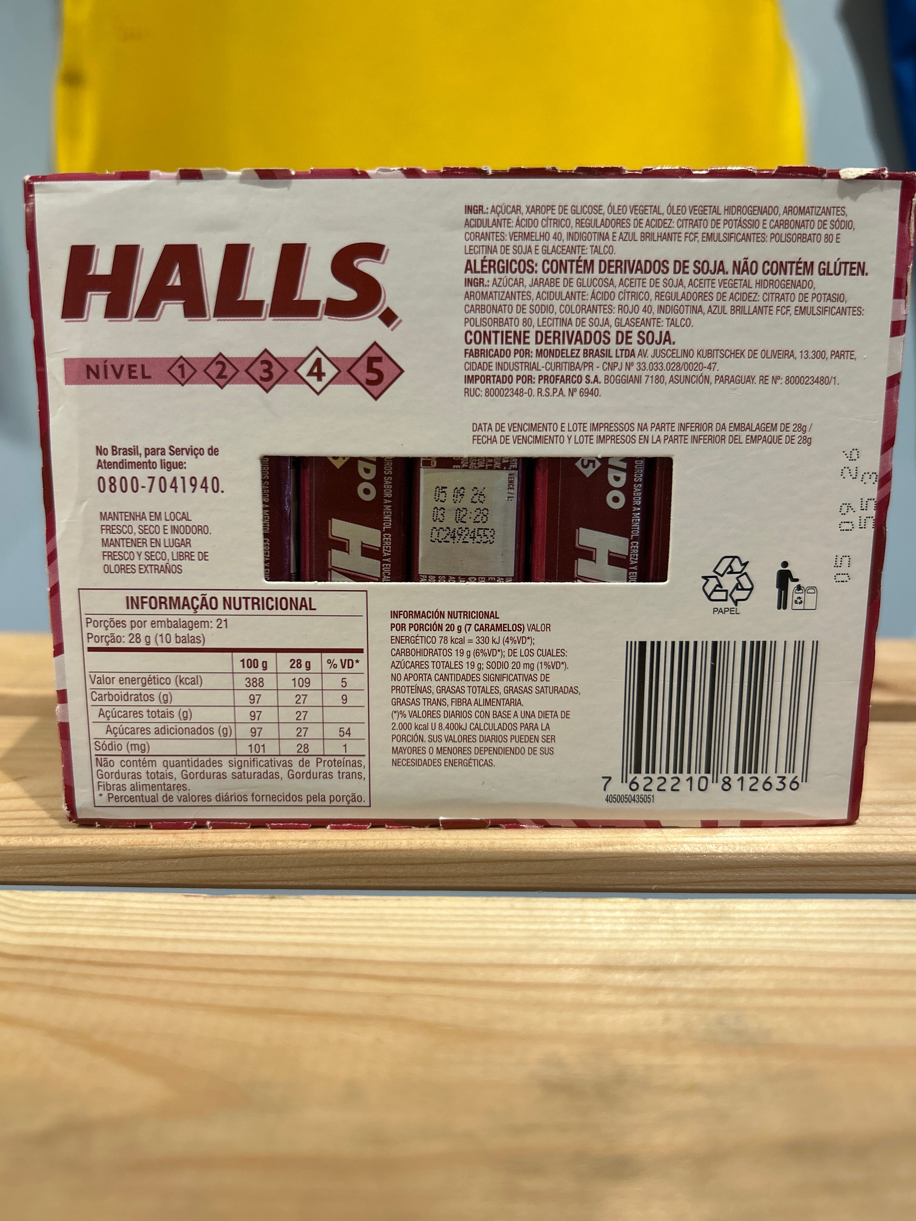 Caramella ciliegia-(Bala Ciliegia) - HALLS - 28g