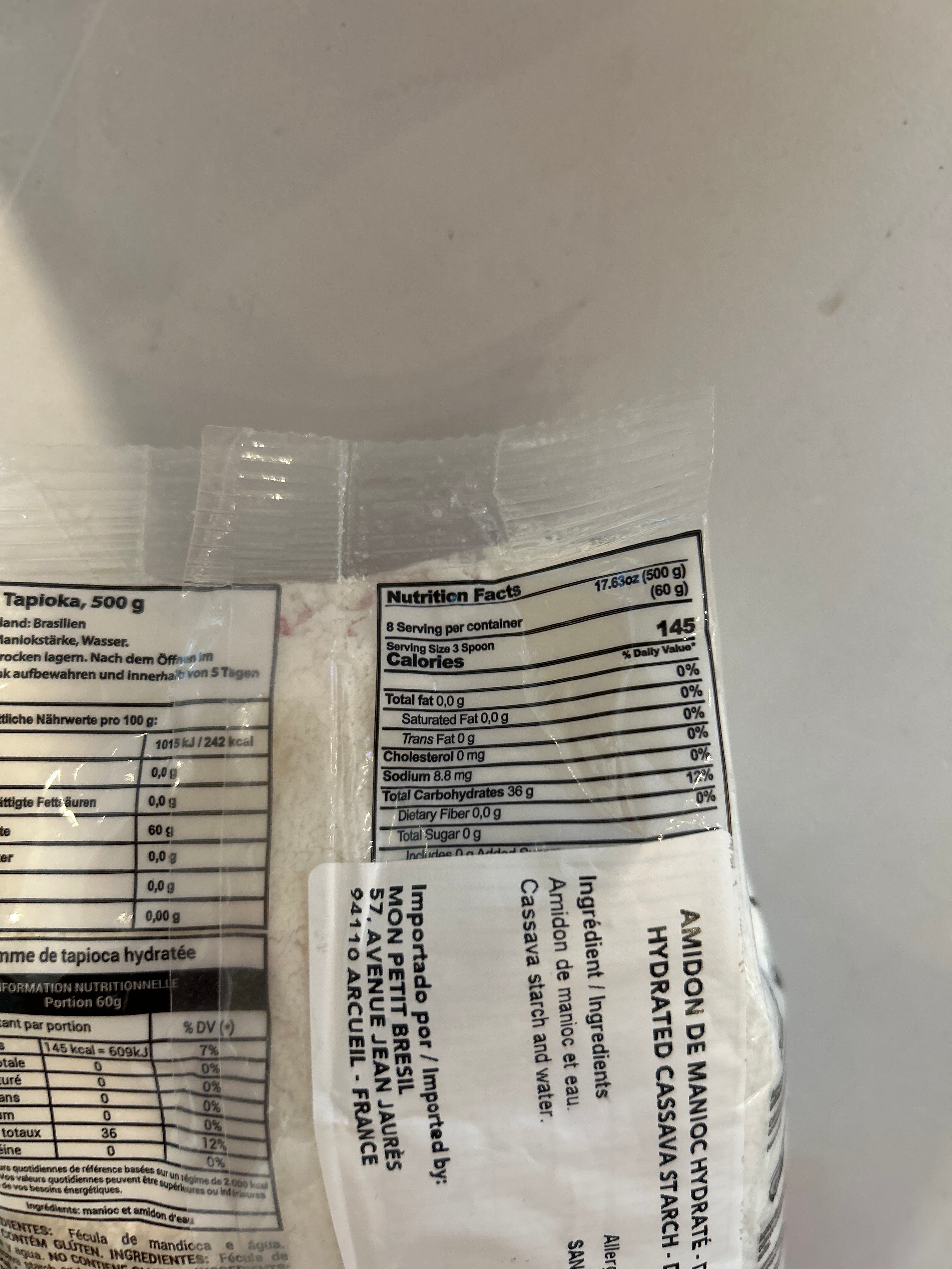 Combo - Tapioca Idratata - DA TERRINHA - 500g - Acquista 10 unità e ricevi il 10% di sconto