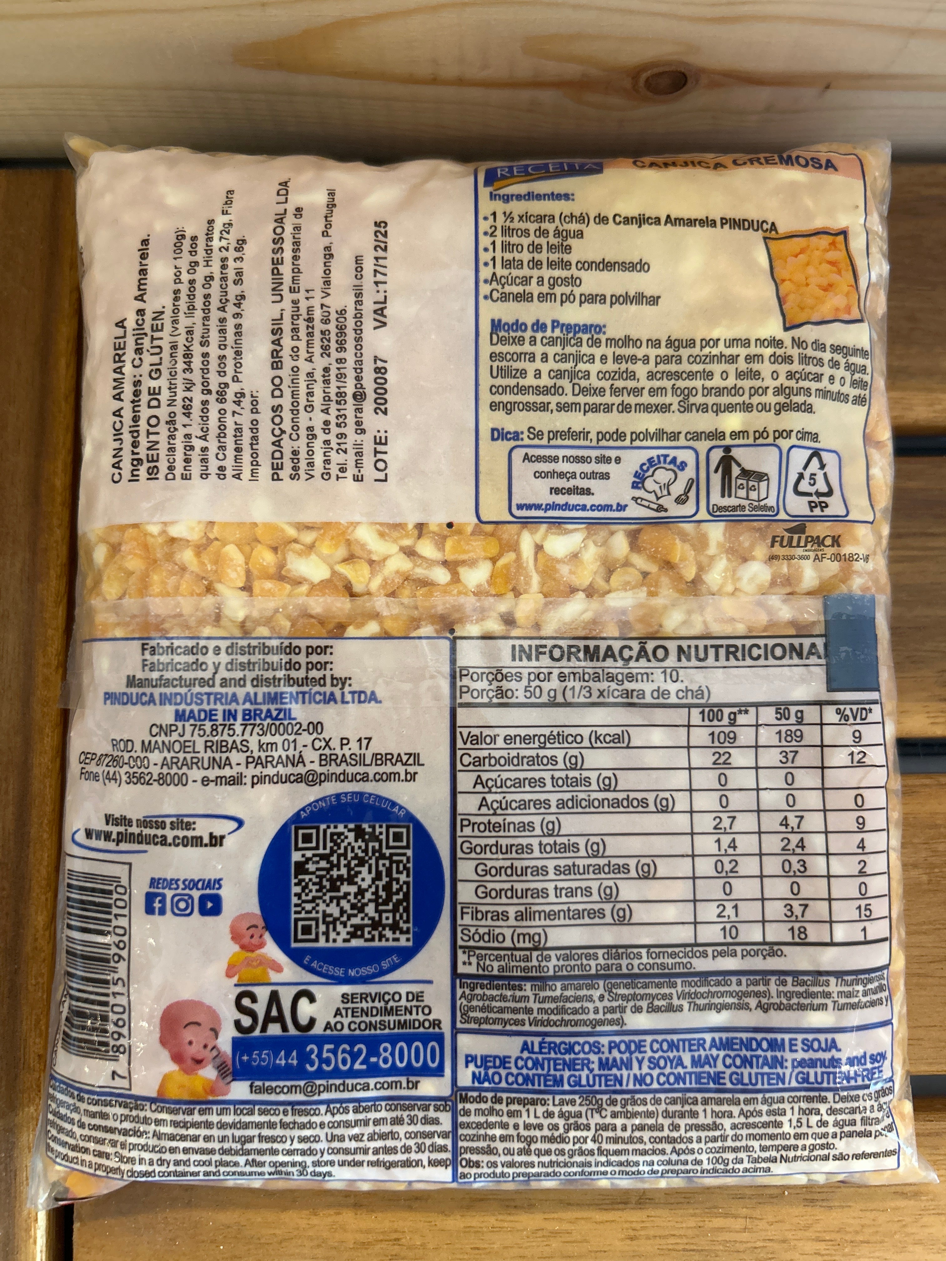 Maïs sec jaune “Hominy” (Canjica Amarela) - YOKI - 500g - Promoção