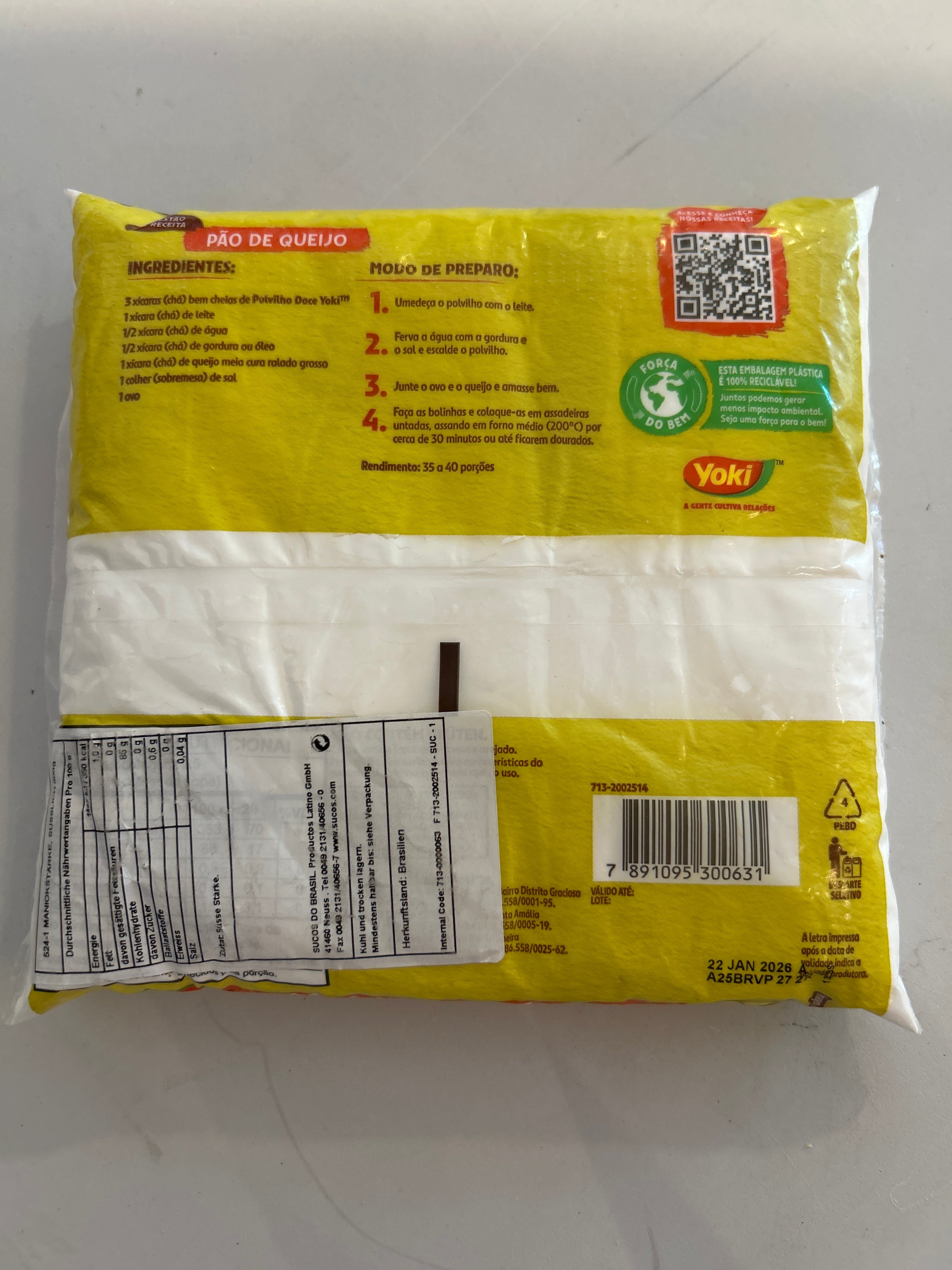 Combo - Sweet Polvilho - YOKI - 500g - Achetez 2 unités et obtenez 10% de réduction