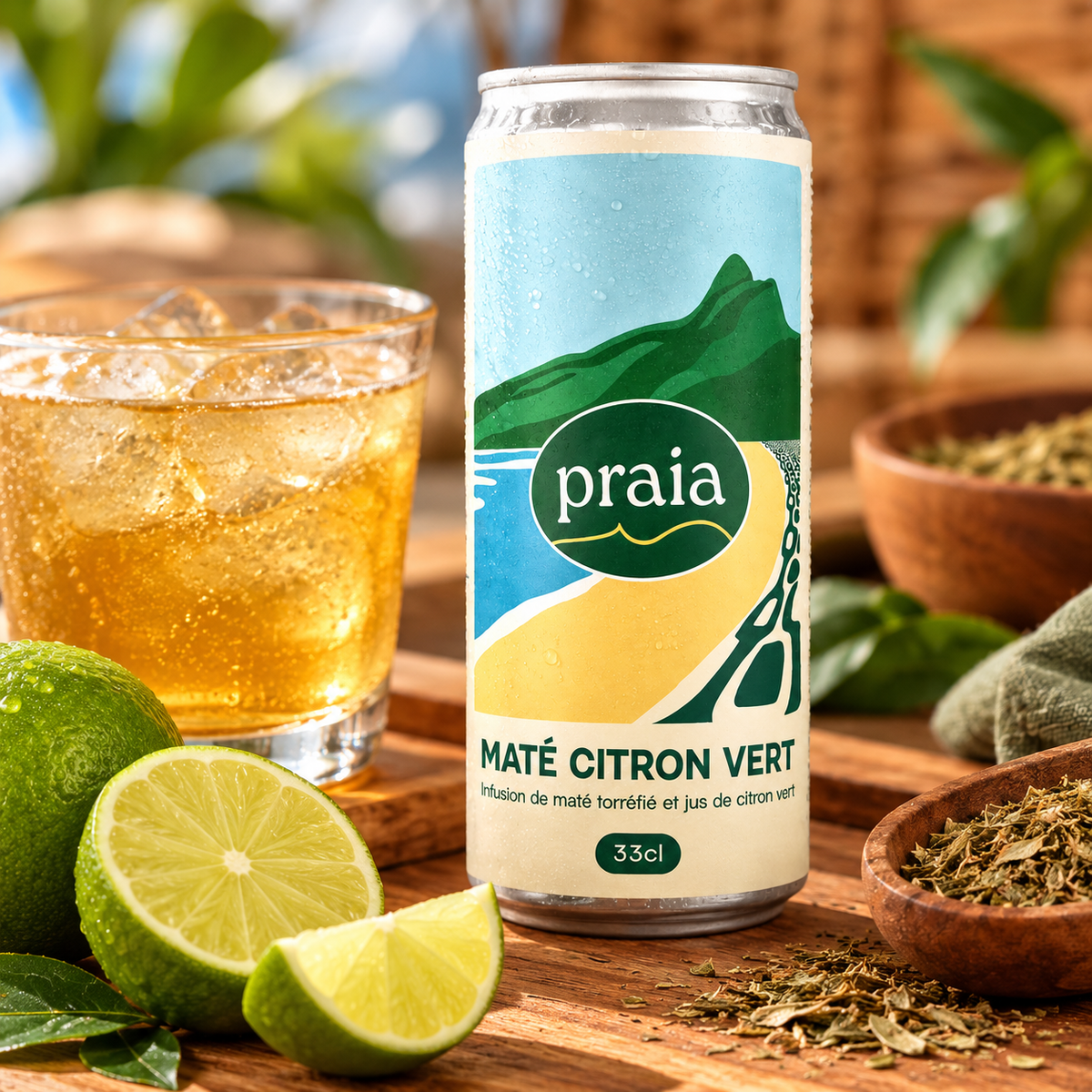 Maté Citron Vert (Mate com Limão Verde) – PRAIA – 330ml
