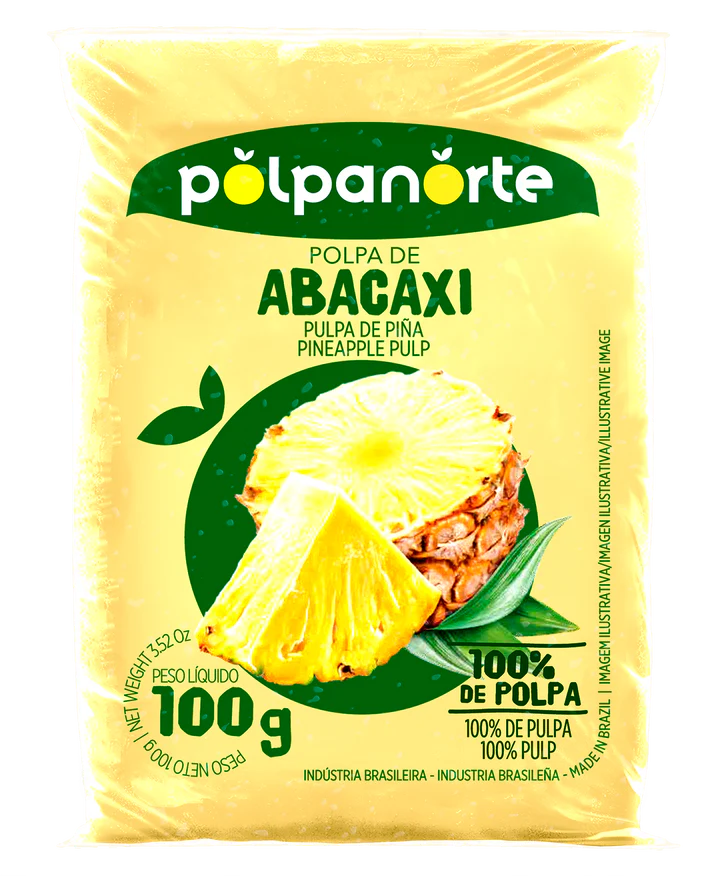 Polpa di Ananas Congelata (Polpa di Abacaxi) - Polpanorte - 100 g