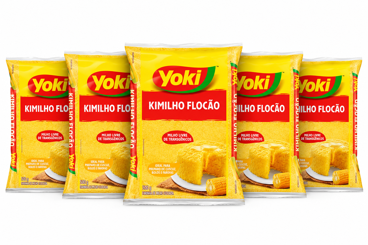 Combo - Kimilho Flocão corn flour - YOKI - 500g - 5 units