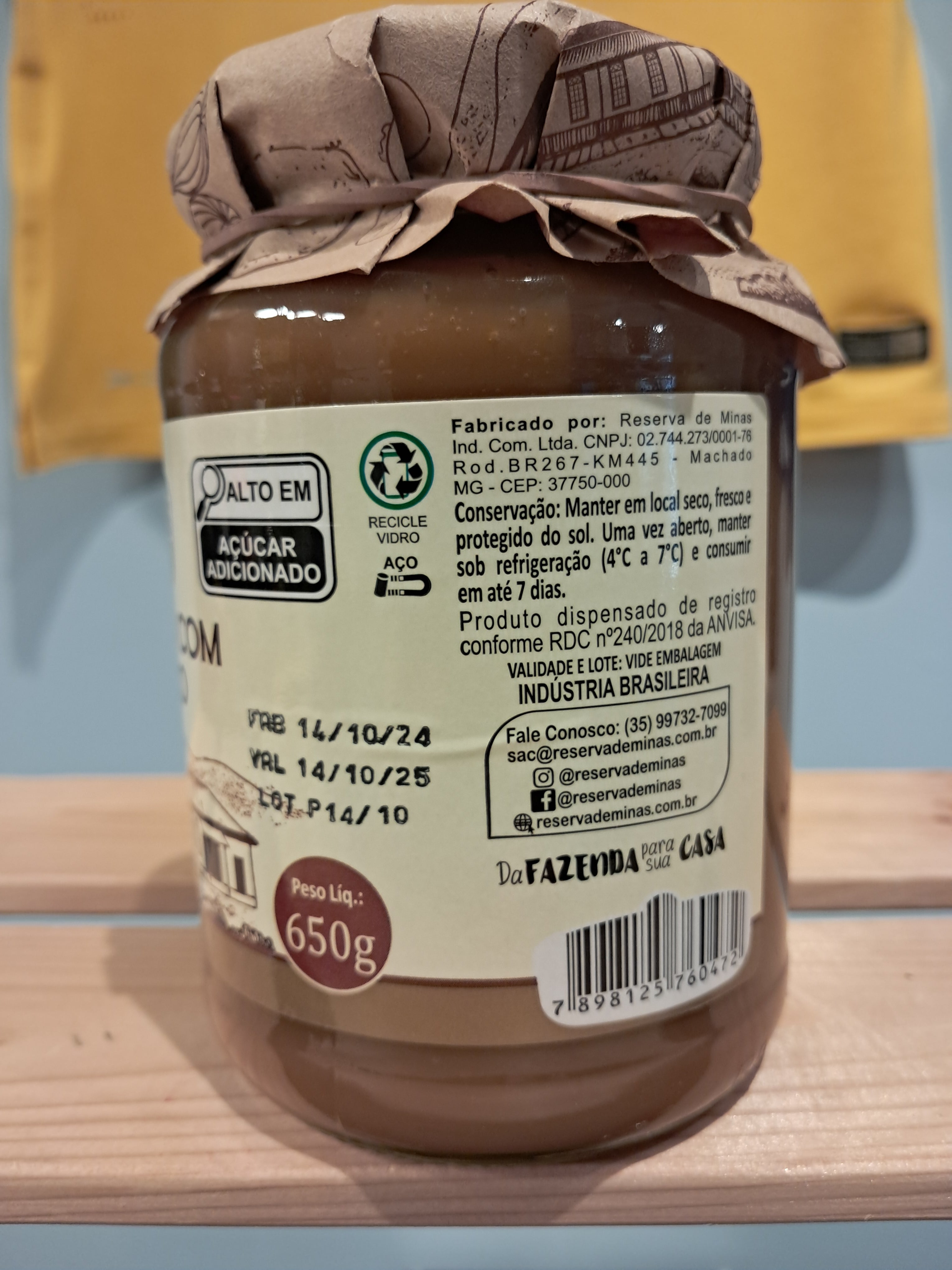 Dulce de leche à la noix de coco (Doce de Leite com Coco) - RESERVA DE MINAS - 650g