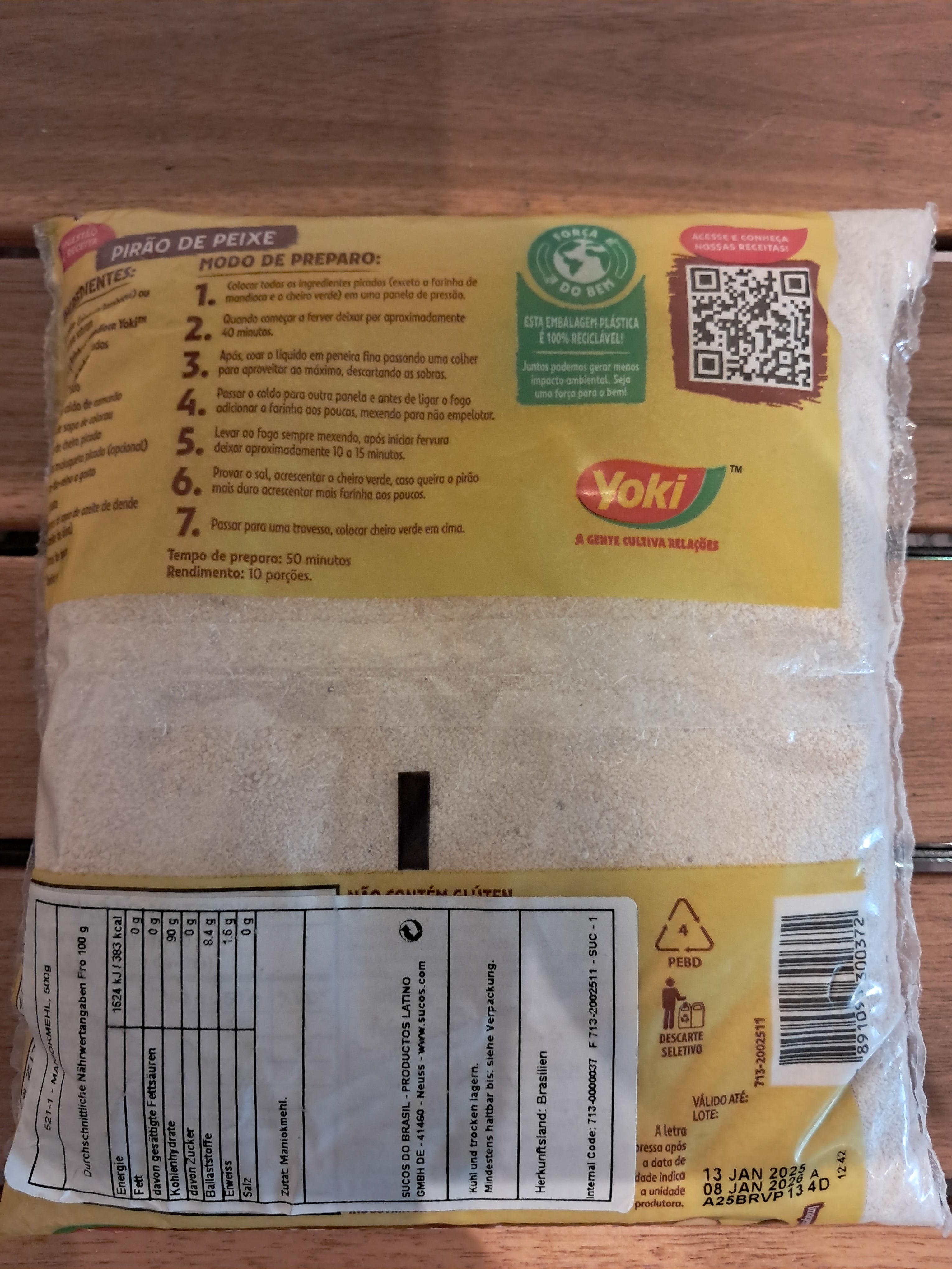 Farine de Manioc Cru (Farinha de Mandioca Crua) - YOKI - 500g