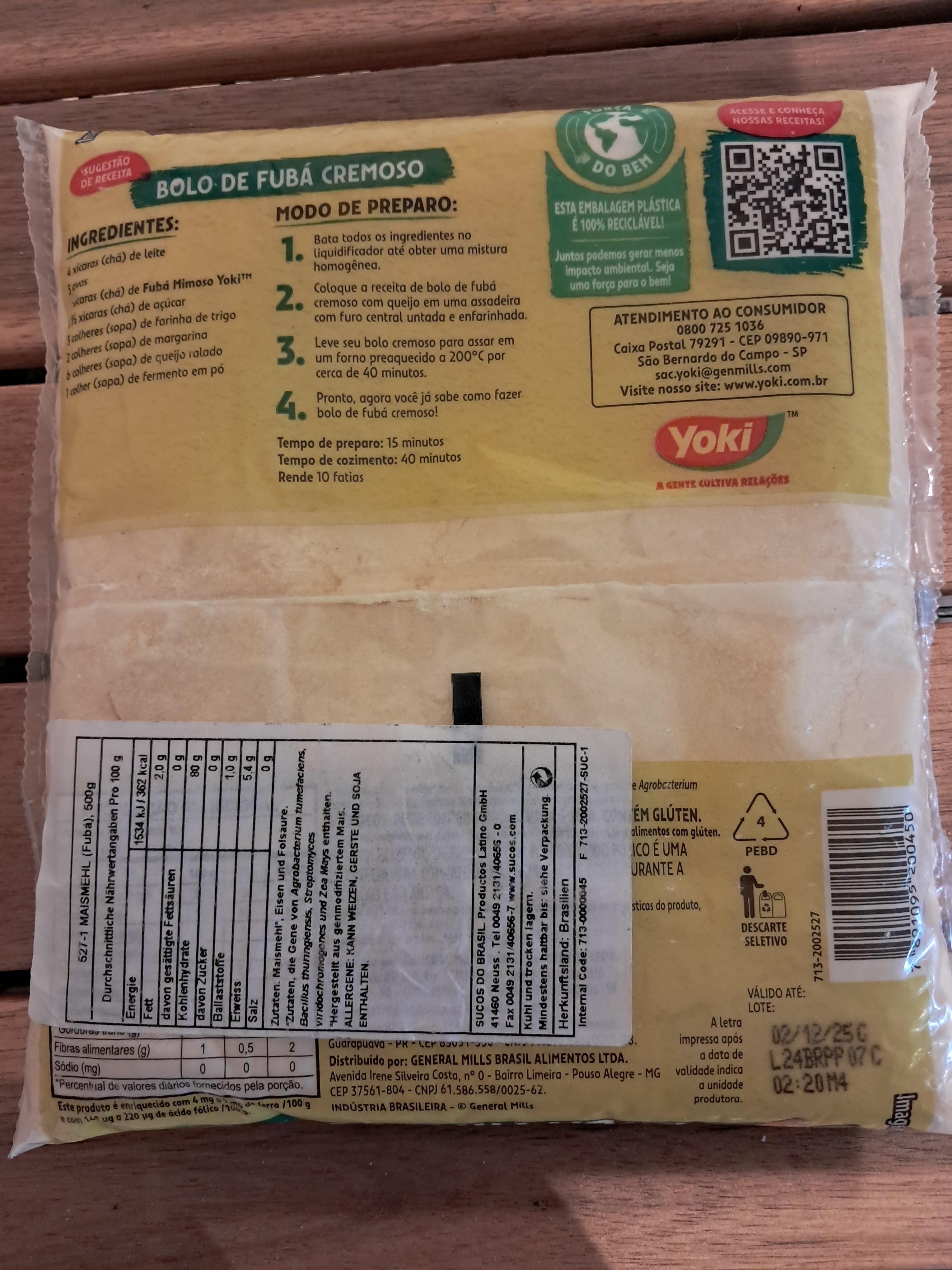Farine de maïs fine (Fubá Mimoso) - YOKI - 500g