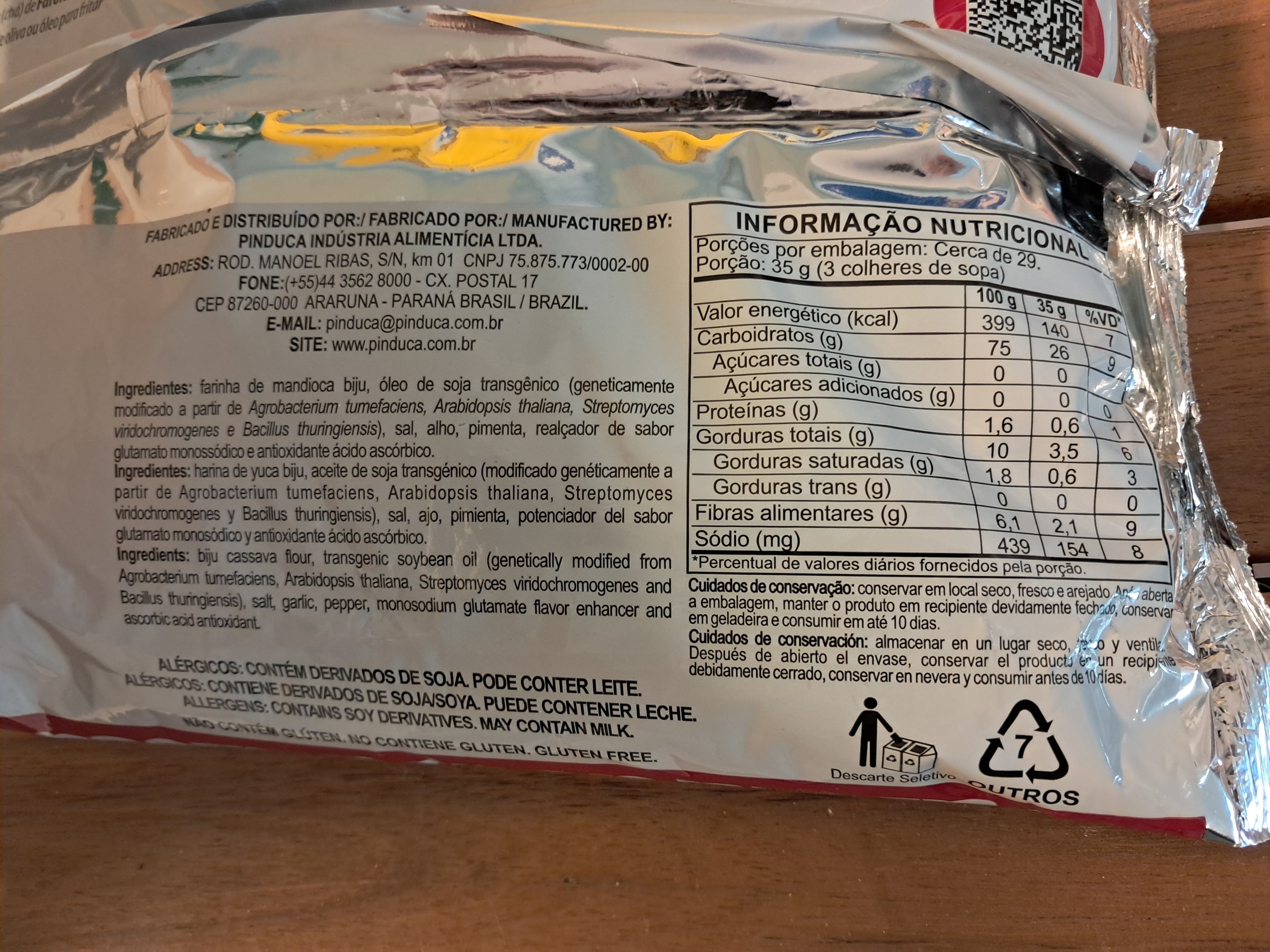 Farine de manioc assaisonnée (Farofa de Mandioca Tradicional)- PINDUCA - 1kg