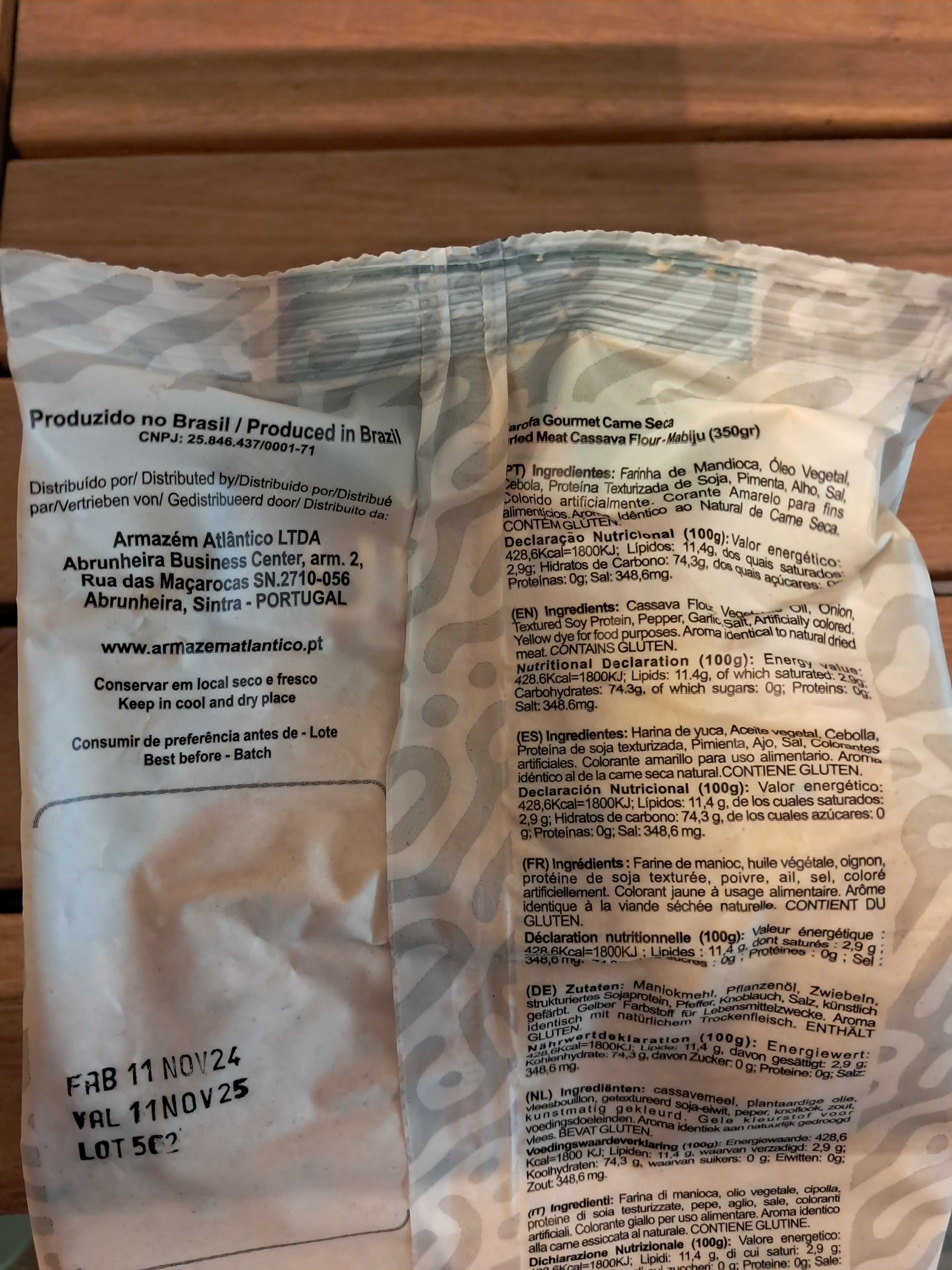 Farine de manioc assaisonnée goût viande séchée (Farofa Pronta de Mandioca Carne Seca Gourmet) - MABIJU - 350g