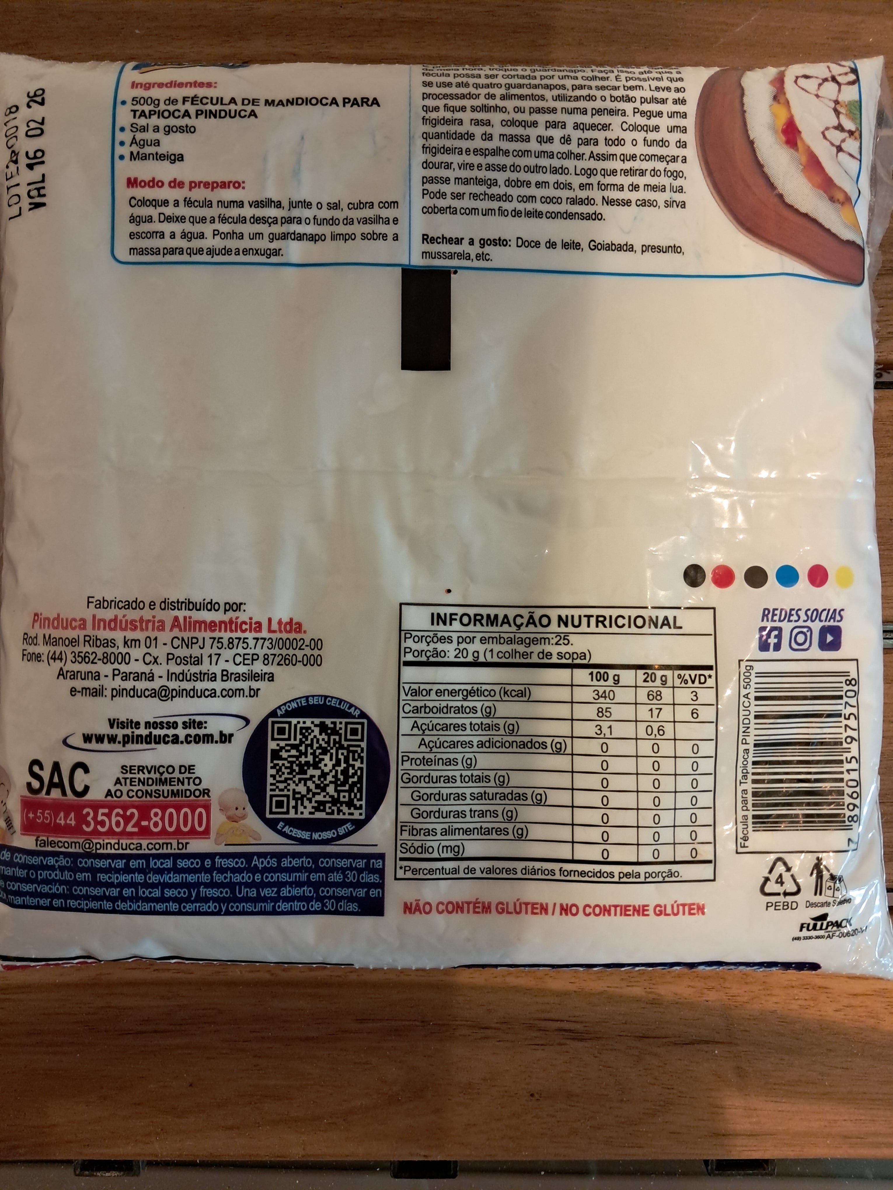 Amido di Manioca per Tapioca (Amido di Manioca per Tapioca) - PINDUCA - 500g