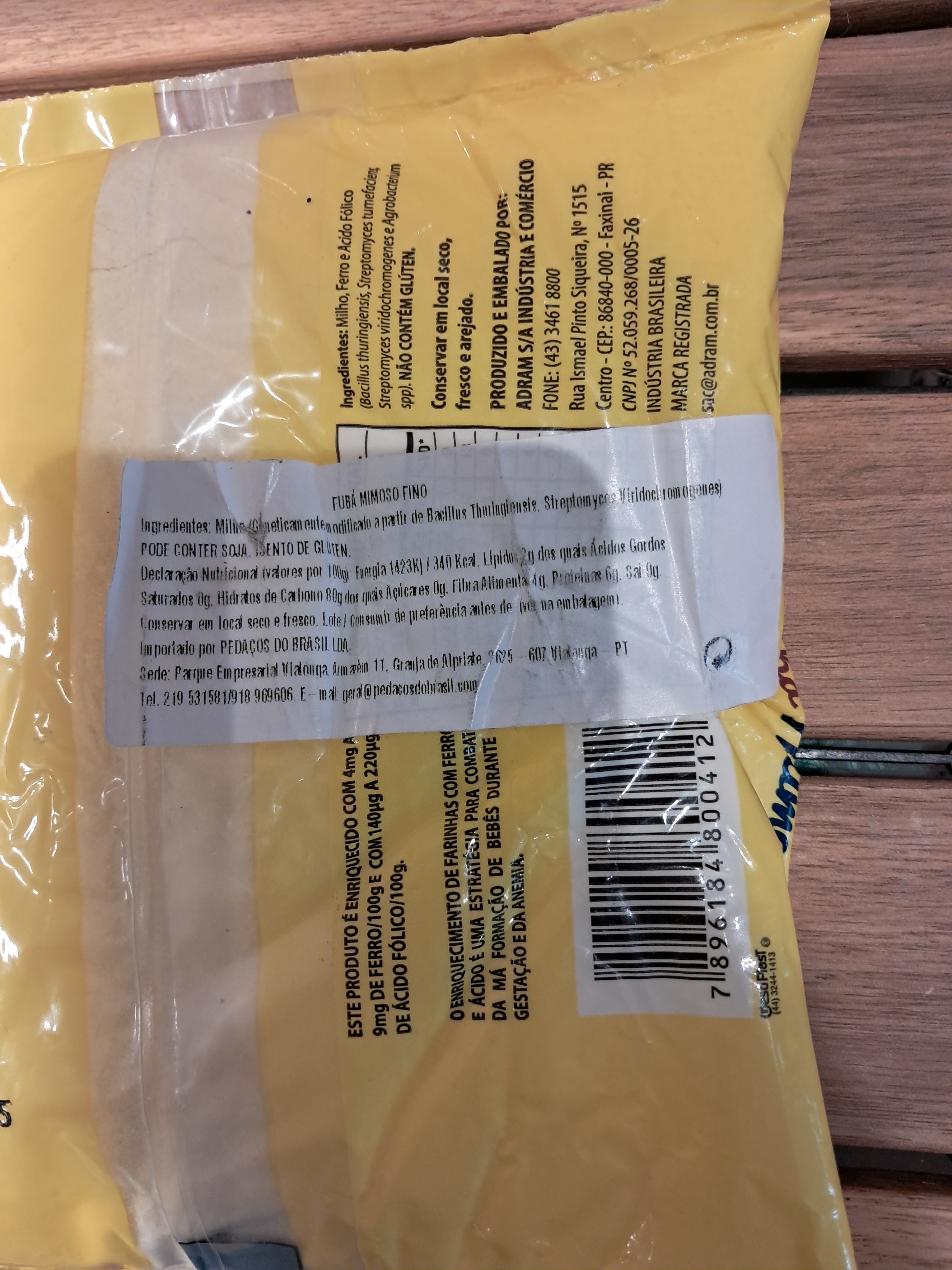 Farine de maïs fine (Fubá Mimoso) - NUTRIVITA - 500g