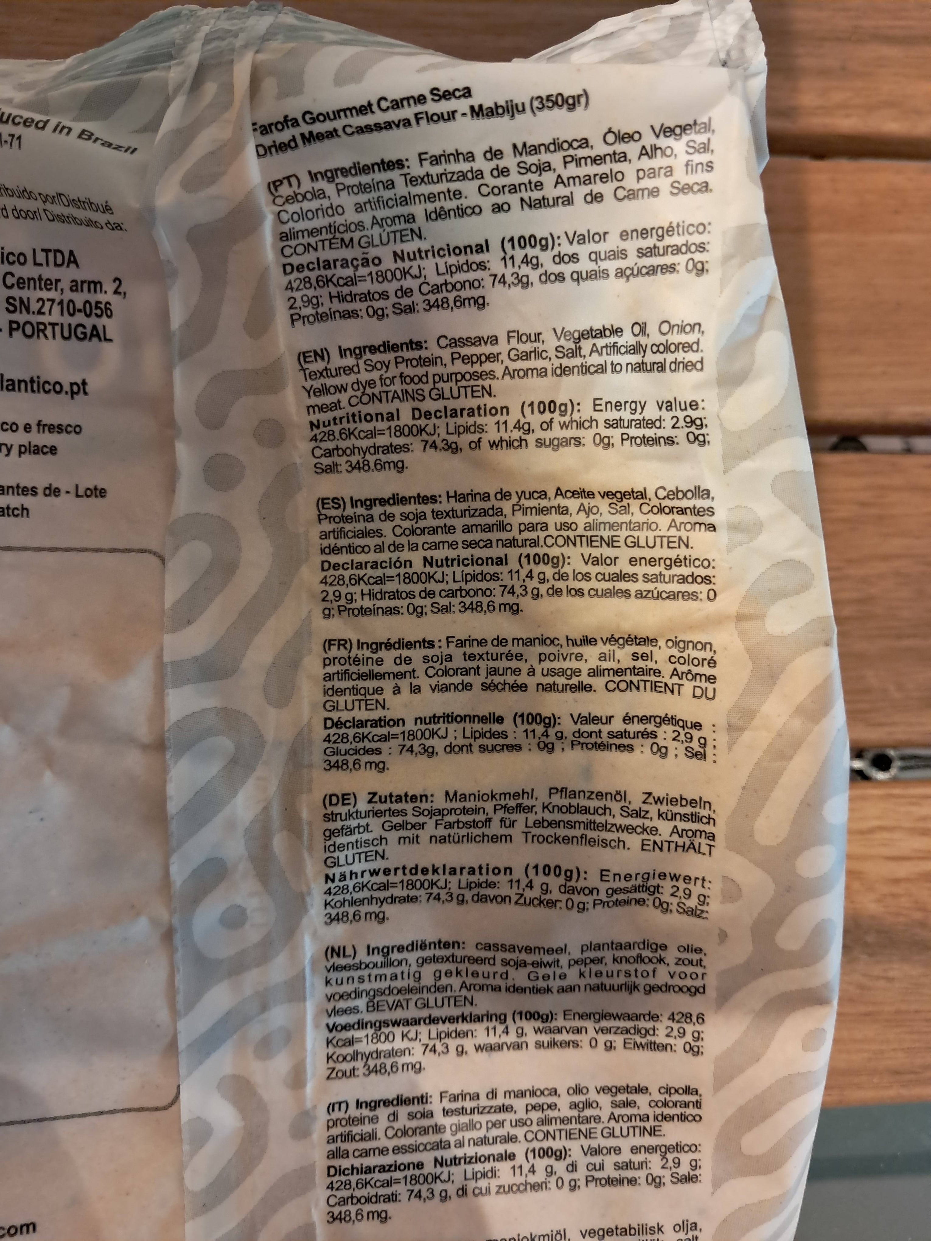 Farine de manioc assaisonnée goût viande séchée (Farofa Pronta de Mandioca Carne Seca Gourmet) - MABIJU - 350g