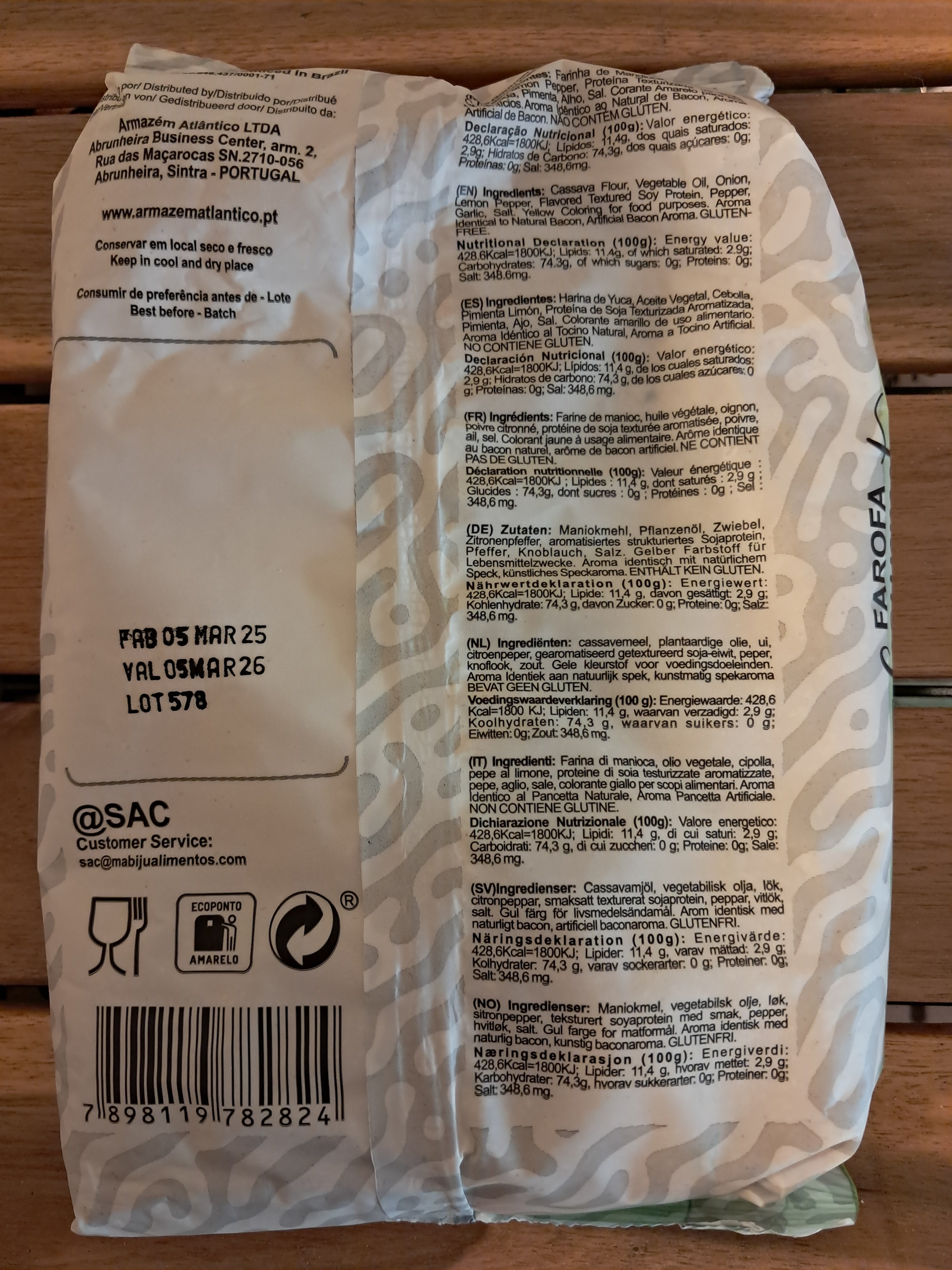 Farofa di Manioca al Limone Gourmet Pronta all'Uso (Farofa Pronta di Mandioca Costelinha con Limone Gourmet) - MABIJU - 350g