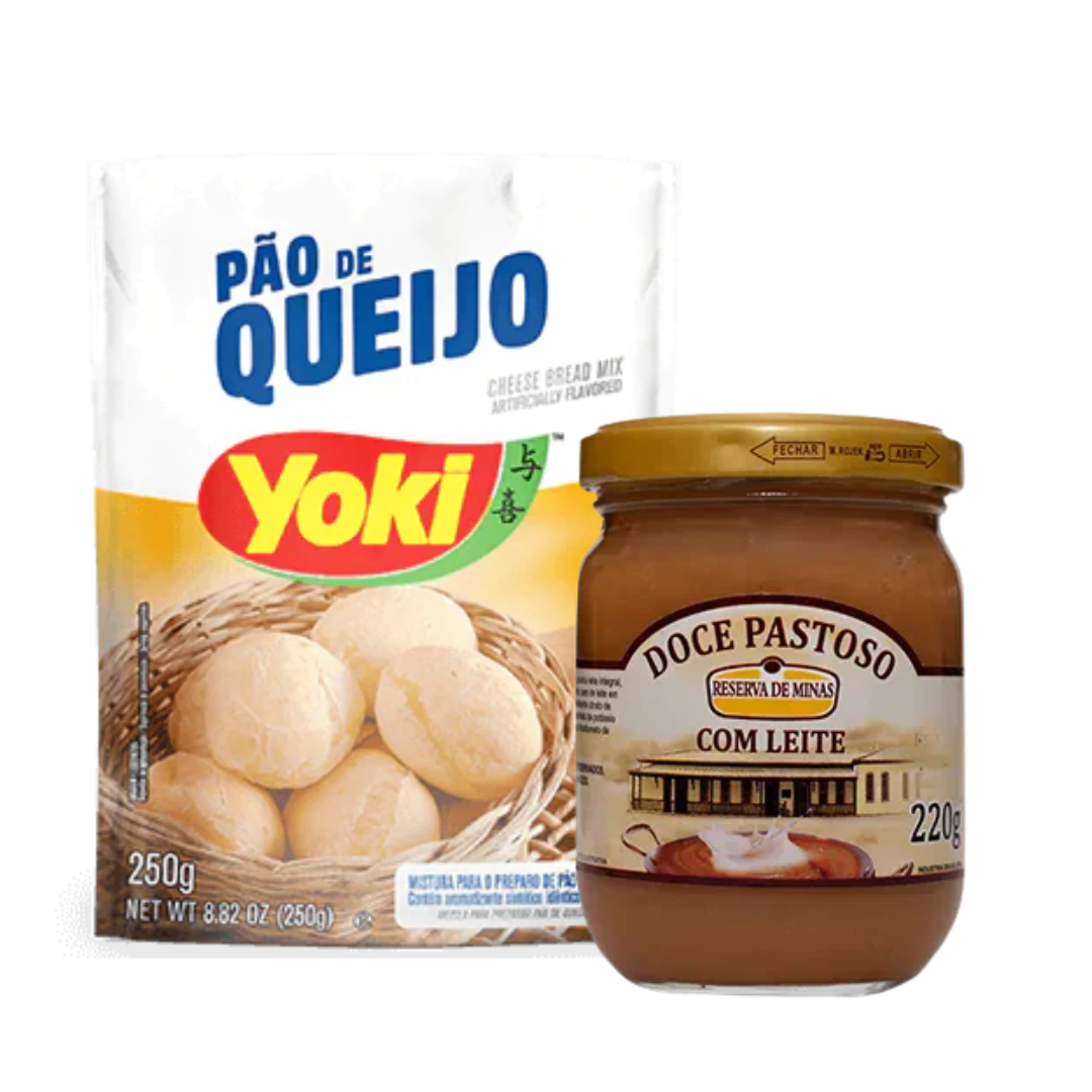 Perfect Combination - Cheese Bread Mix - YOKI - 250g + Milk Caramel Spread - RESERVA DE MINAS - 220g