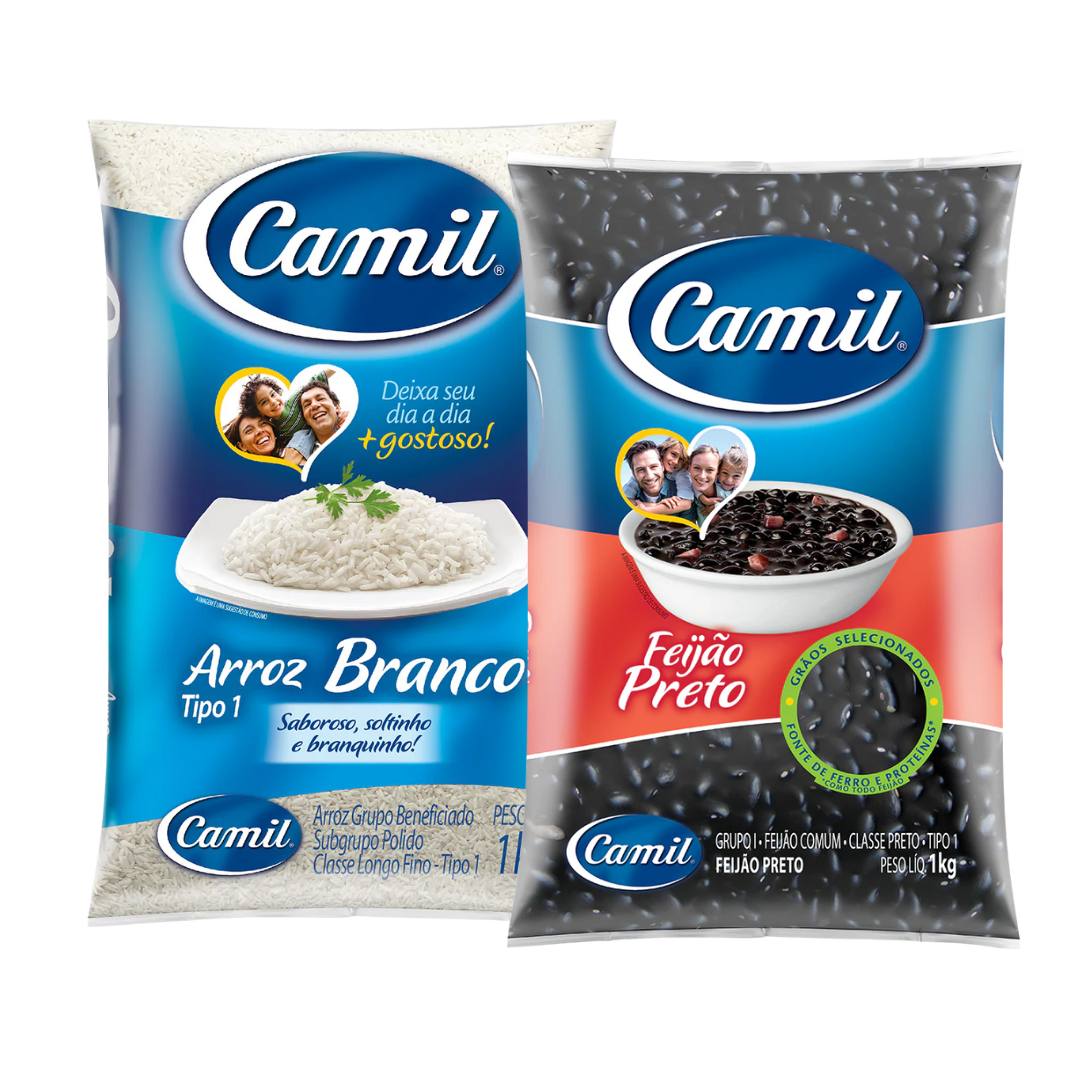 Combinaison Parfaite - Riz Blanc - CAMIL - 1kg + Haricots Noirs - CAMIL - 1kg