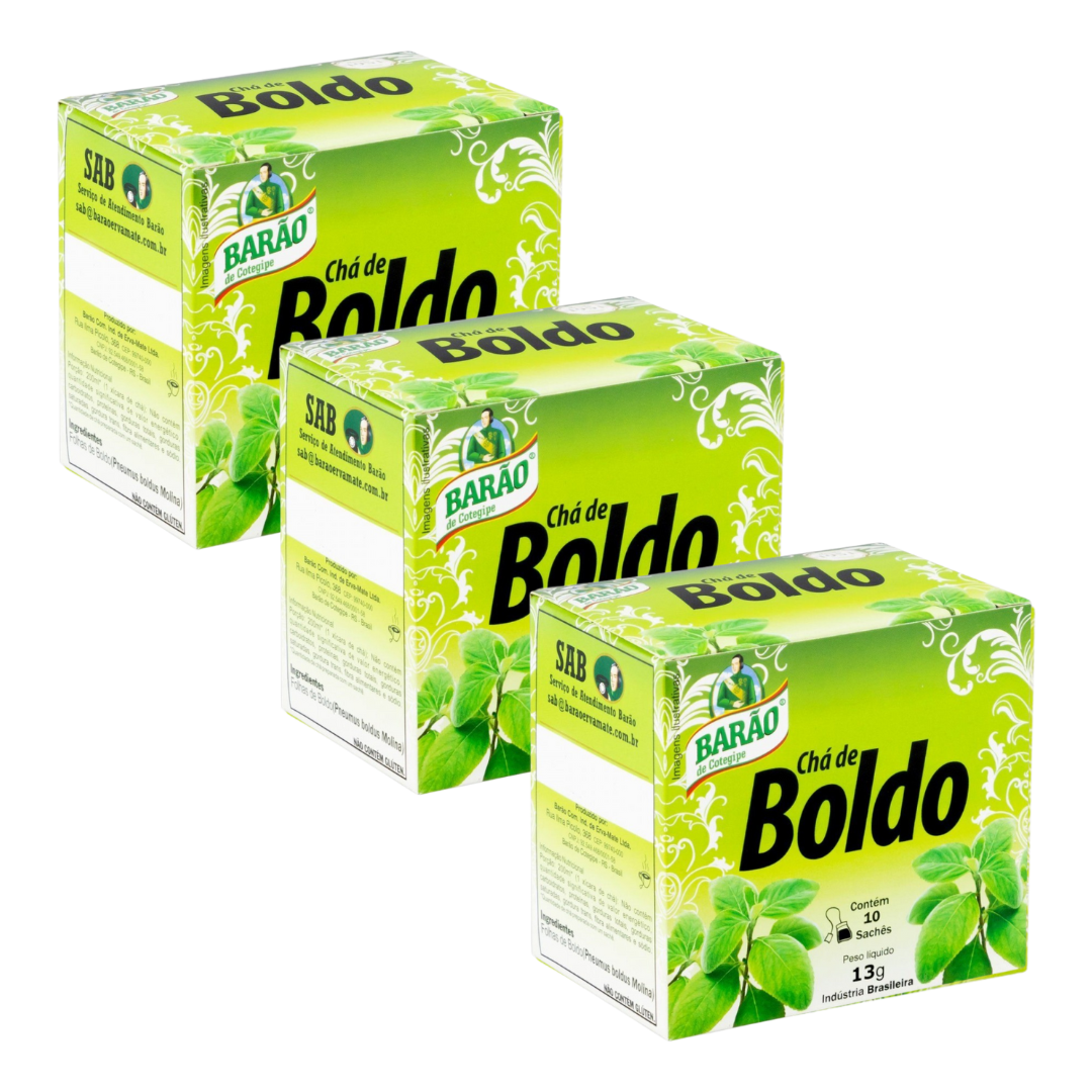Combo - Thé de Boldo - BARÃO - Contient 10 sachets - Achetez 3 et obtenez 10% de réduction