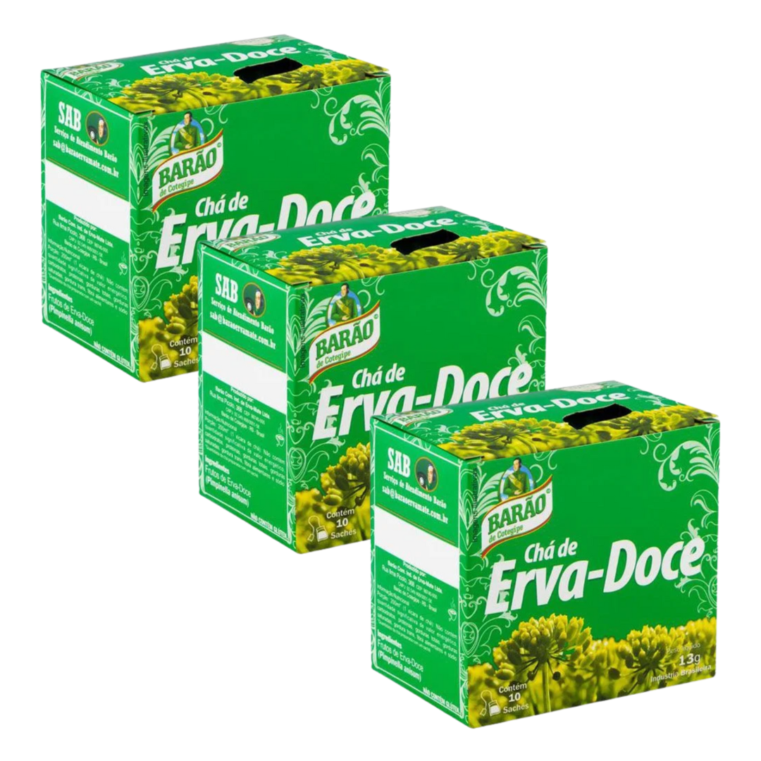 Combo - Fennel Tea - BARÃO - Contains 10 tea bags - Buy 3 units and get 10% off